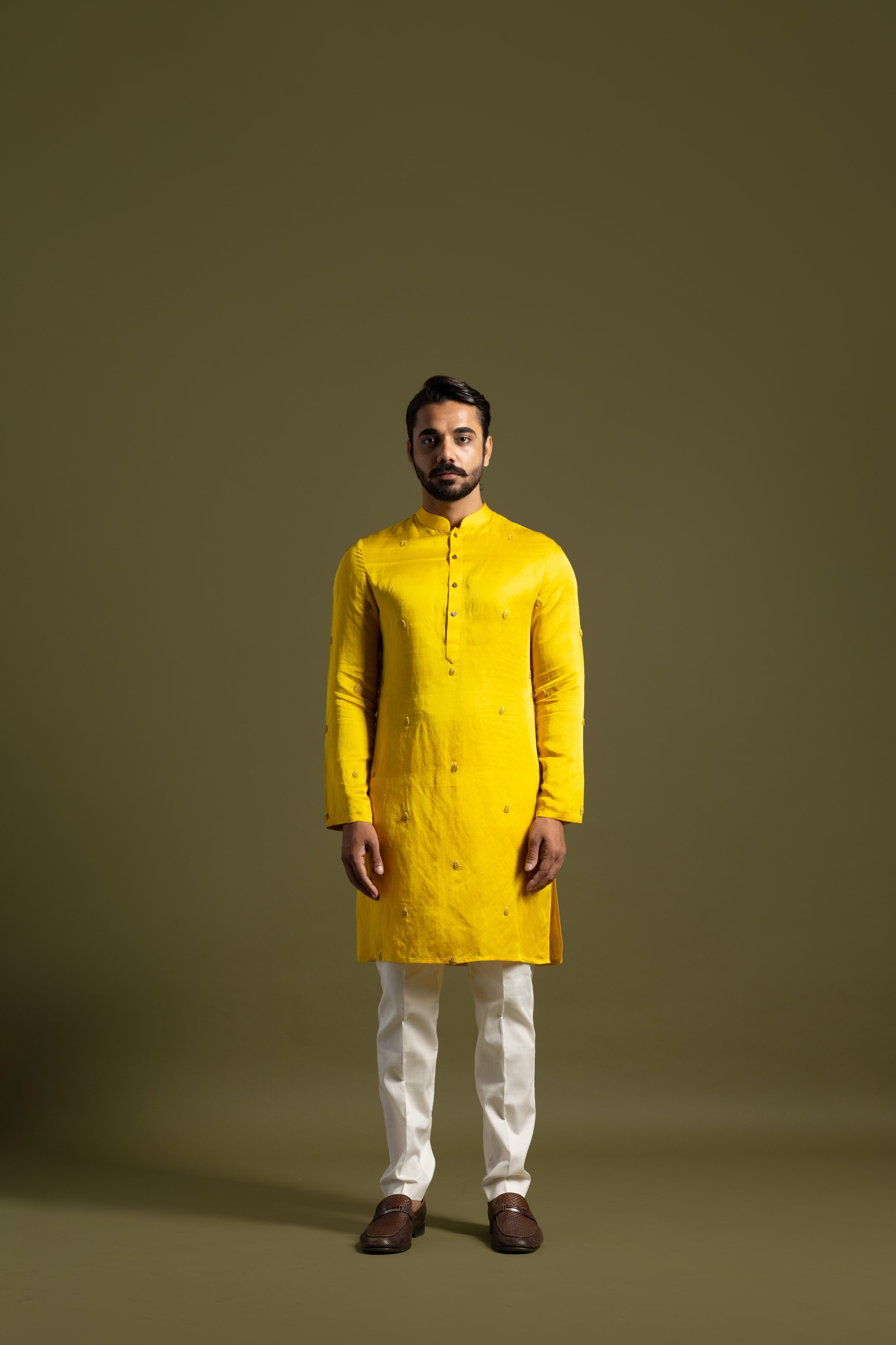 YELLOW BULLION LEAF KURTA SET