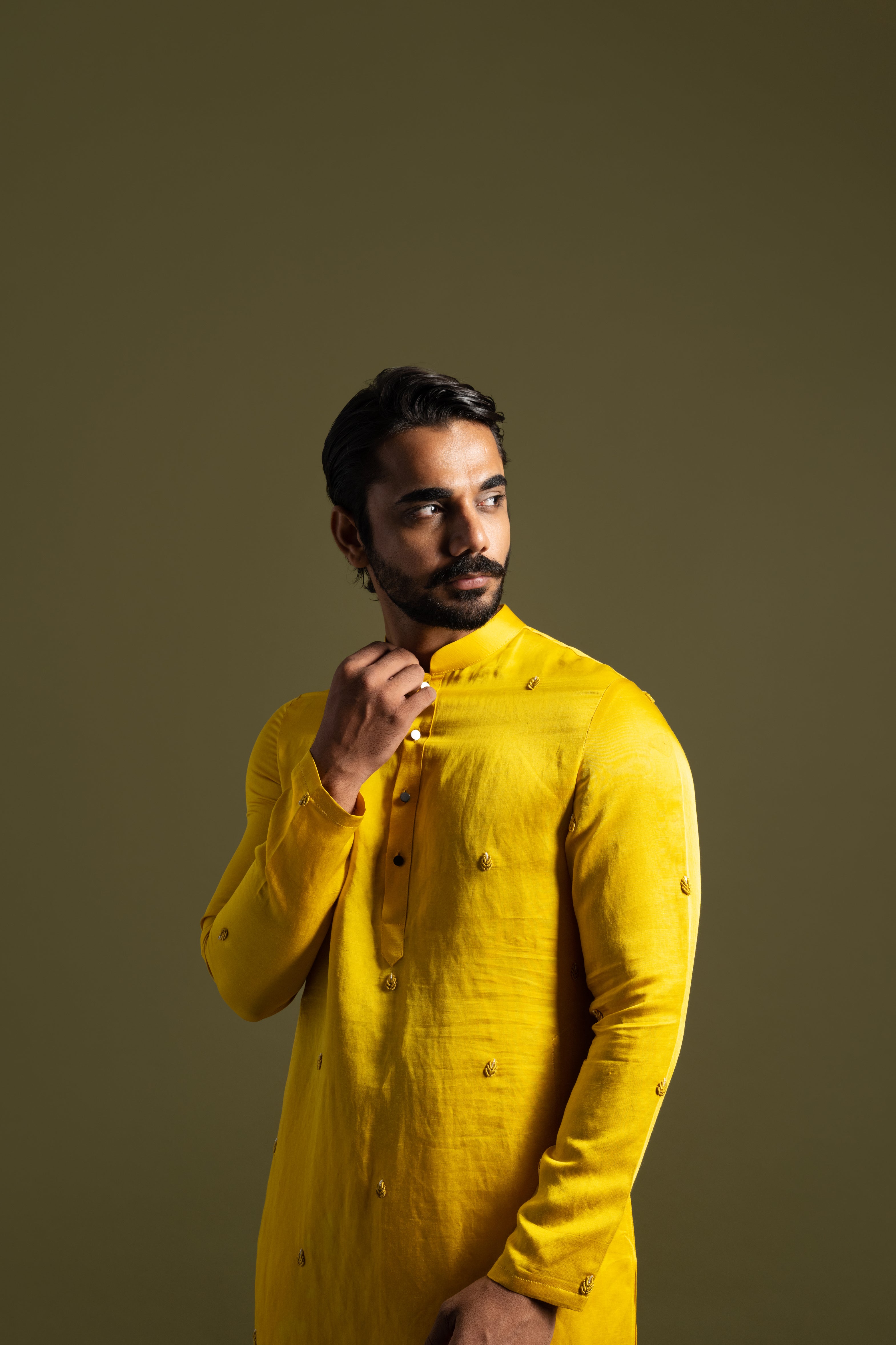 YELLOW BULLION LEAF KURTA SET