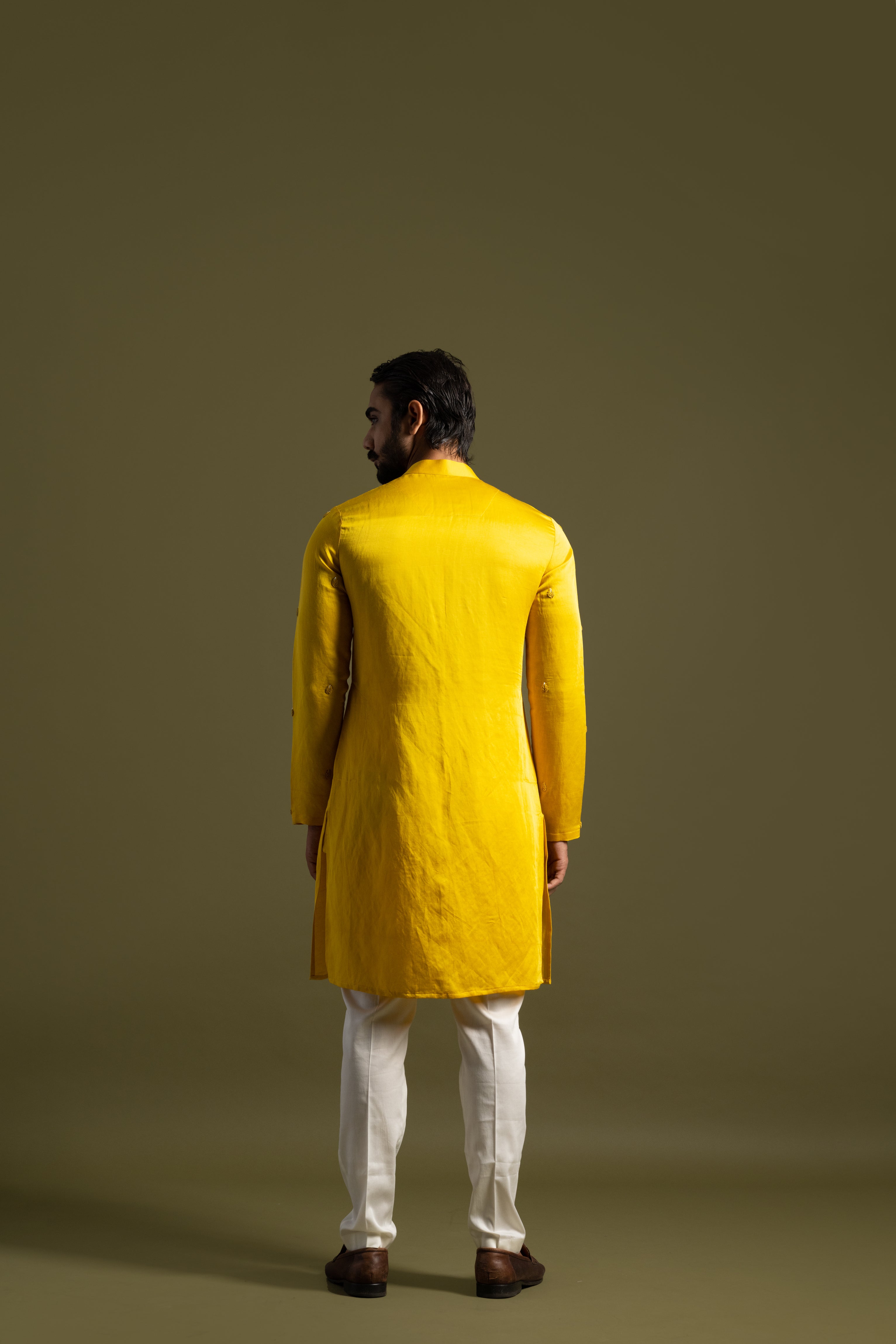 YELLOW BULLION LEAF KURTA SET