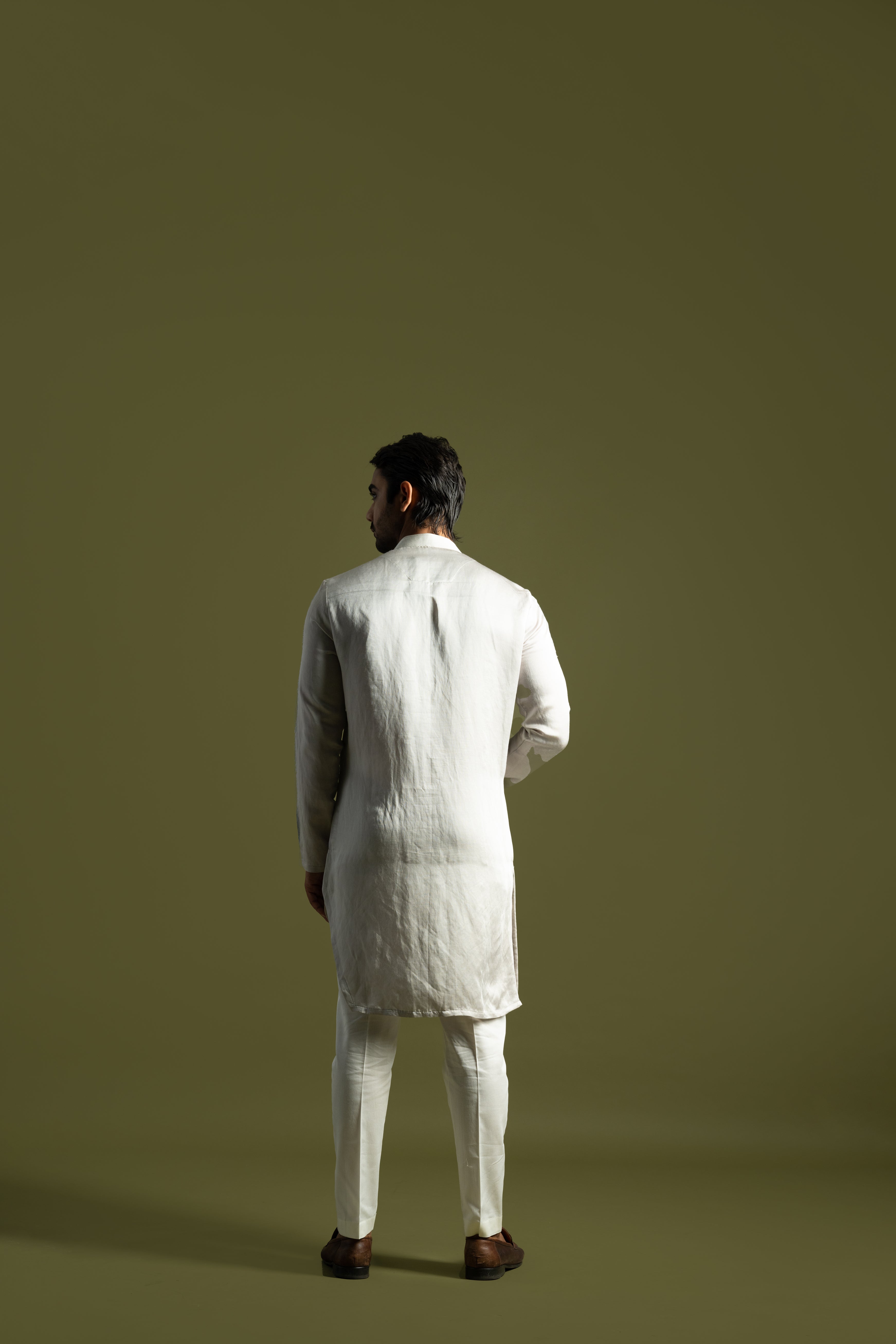 TRIPLE LAYERED OYESTER GREY KURTA SET