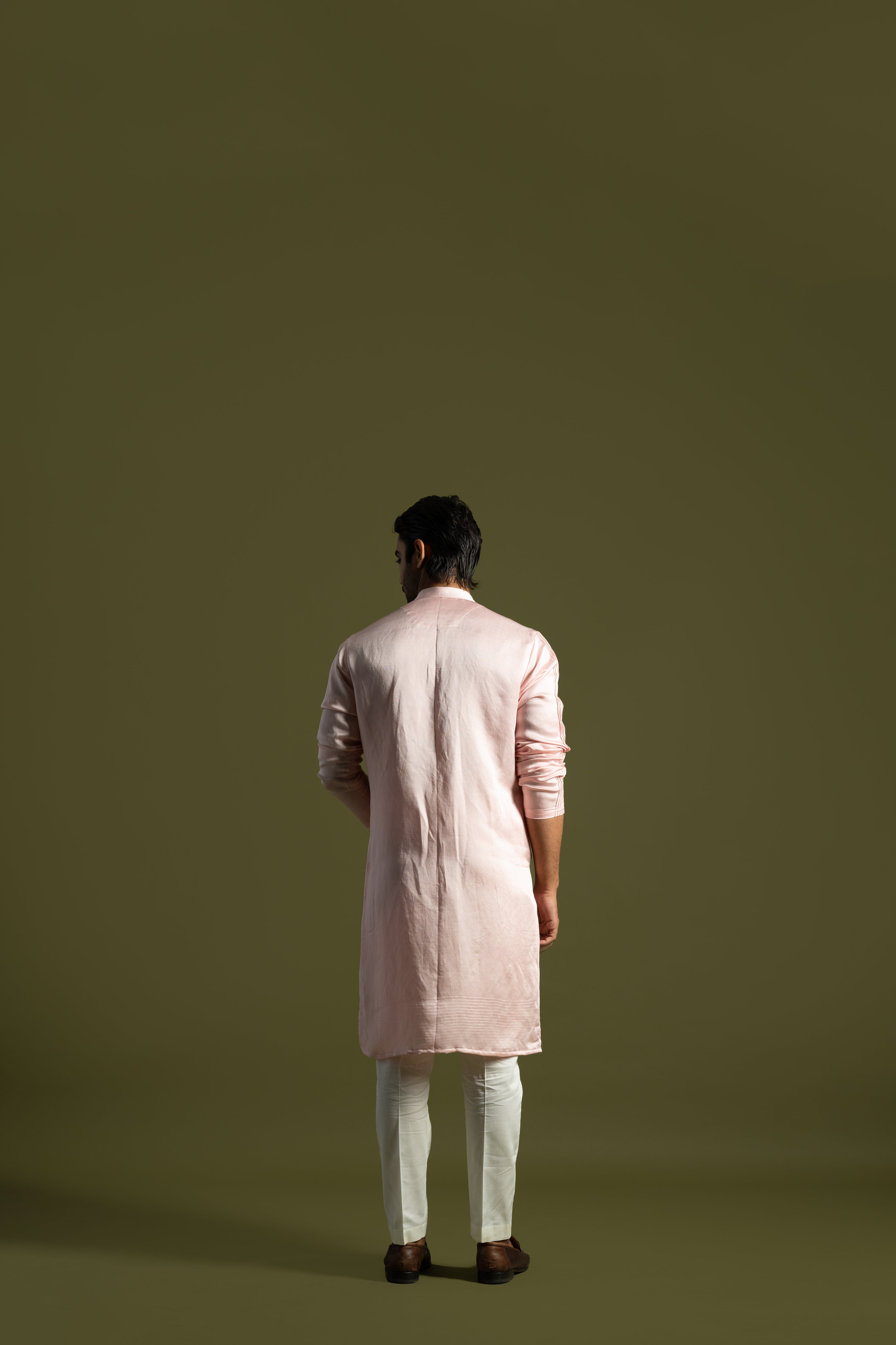 FLORAL MOTIFS PASTEL PINK KURTA SET