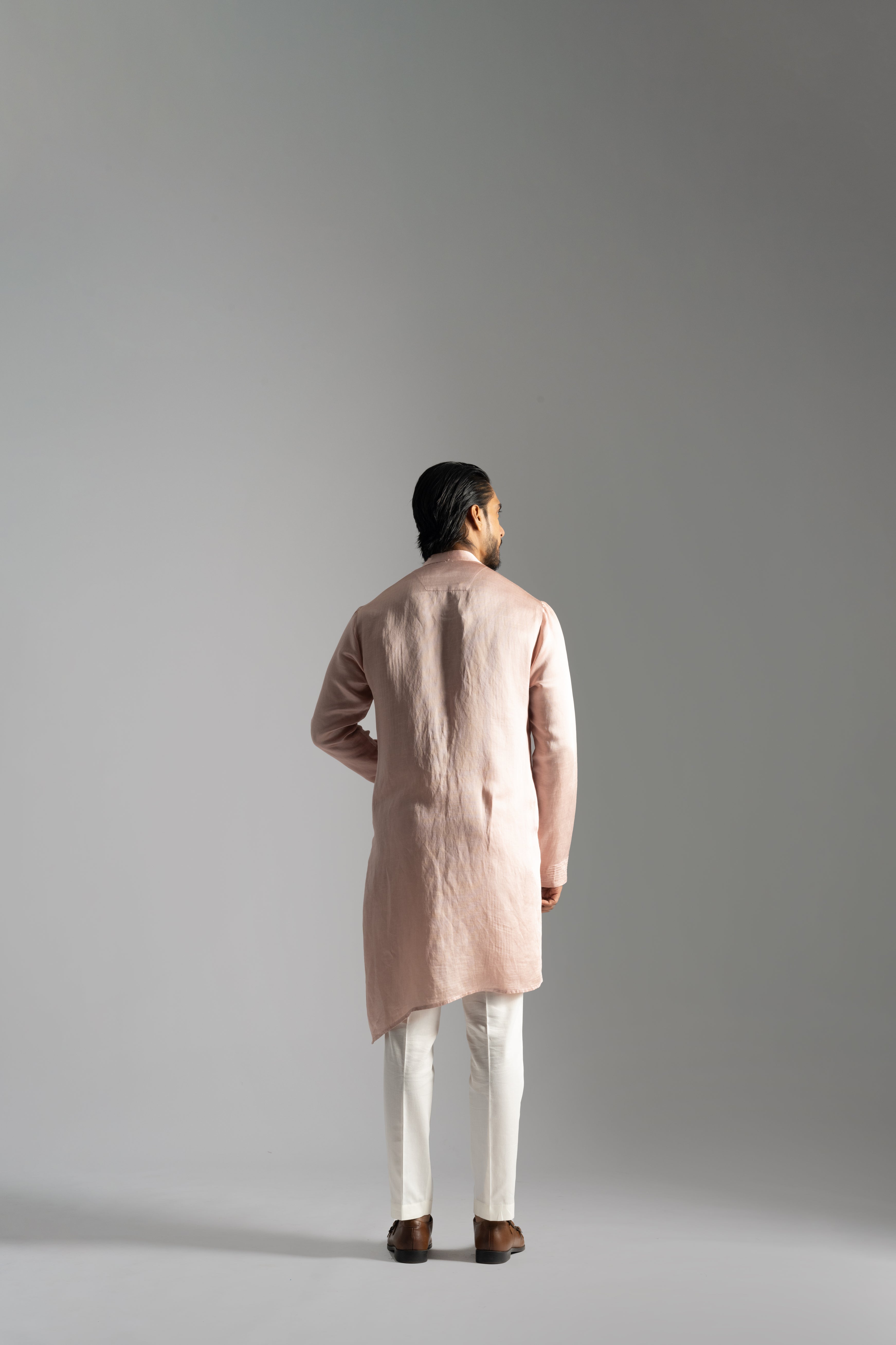 PINK VERTICAL PINTUCKS KURTA SET