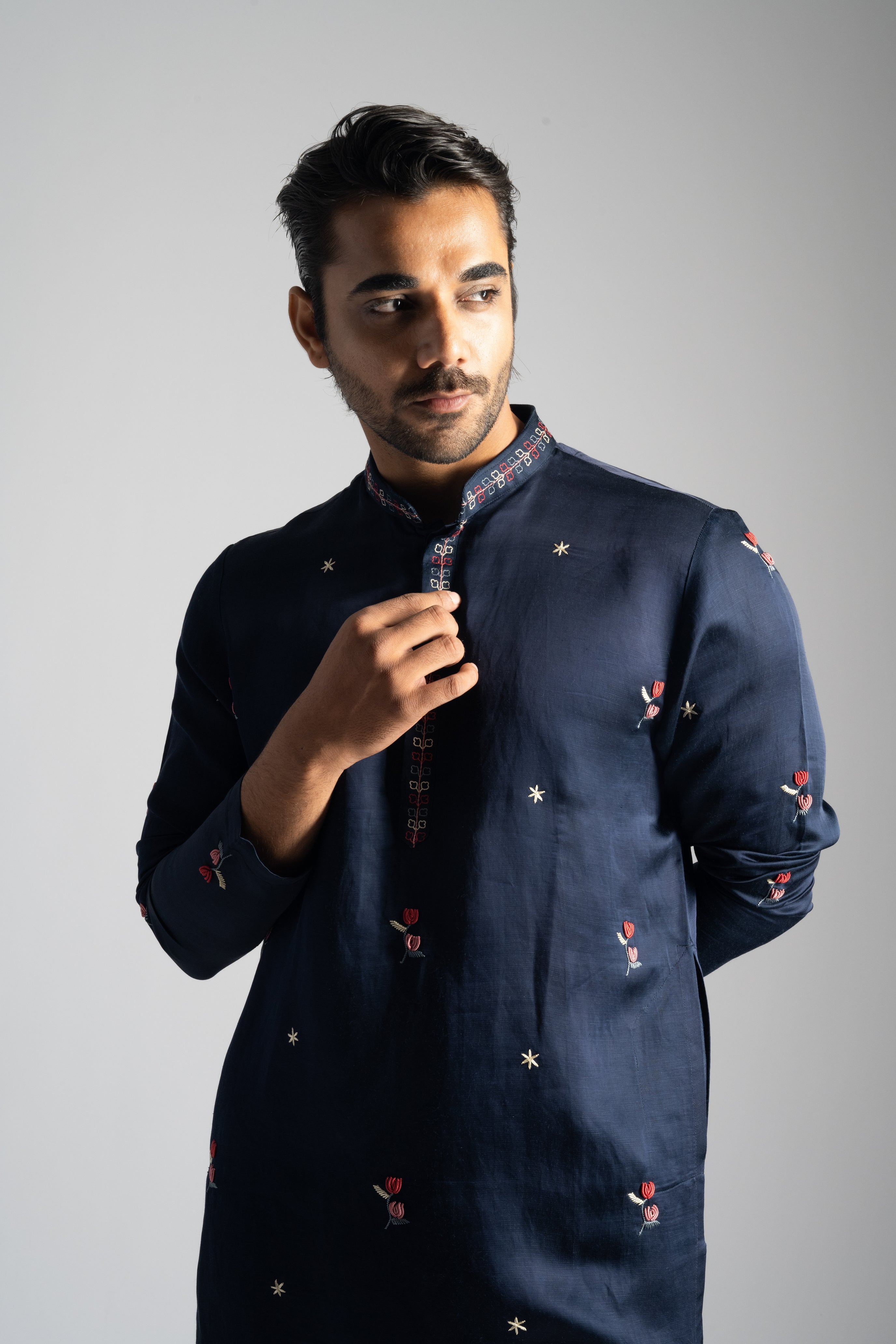 TULIP LINEN SATIN KURTA SET