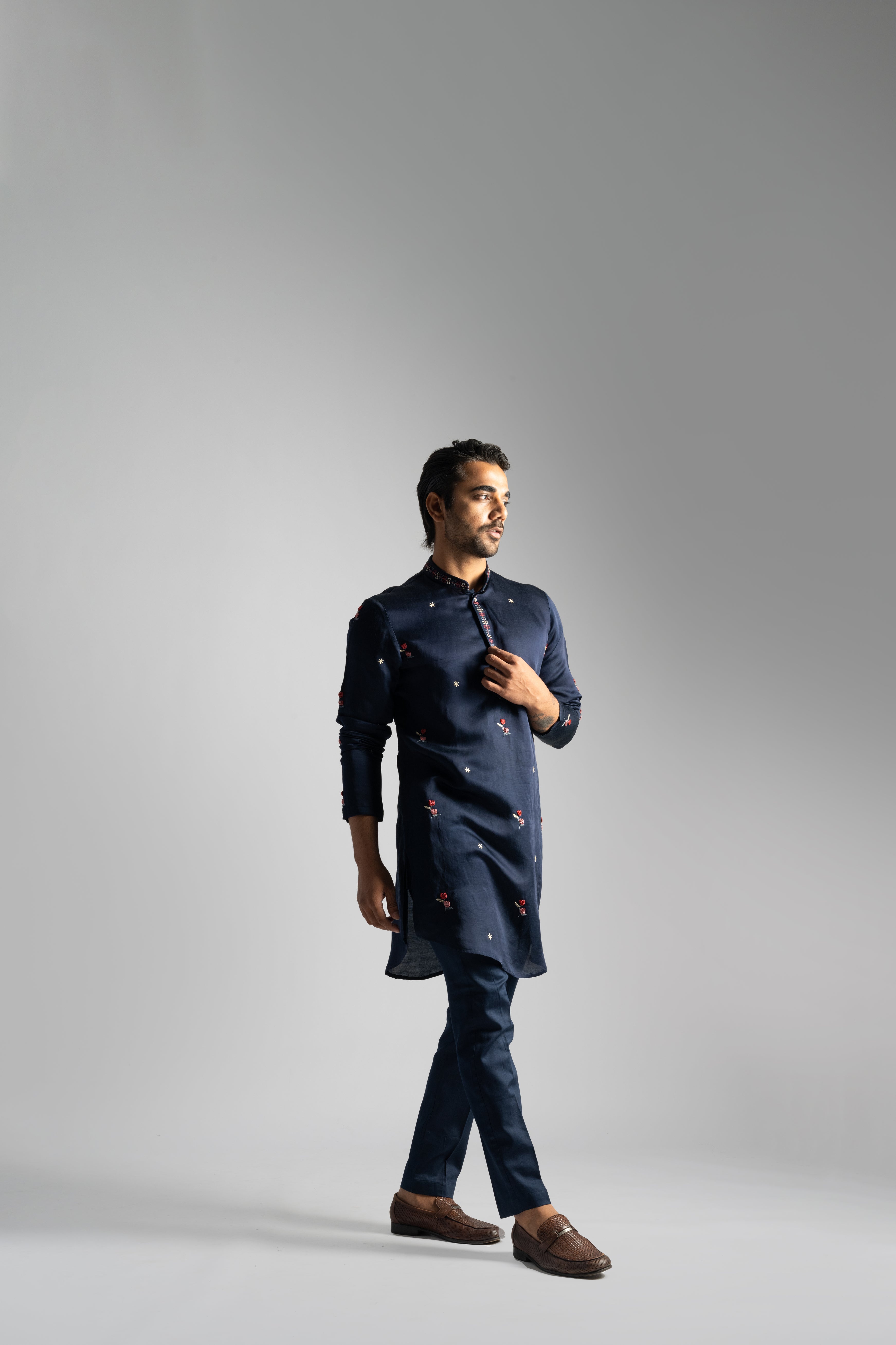 TULIP LINEN SATIN KURTA SET
