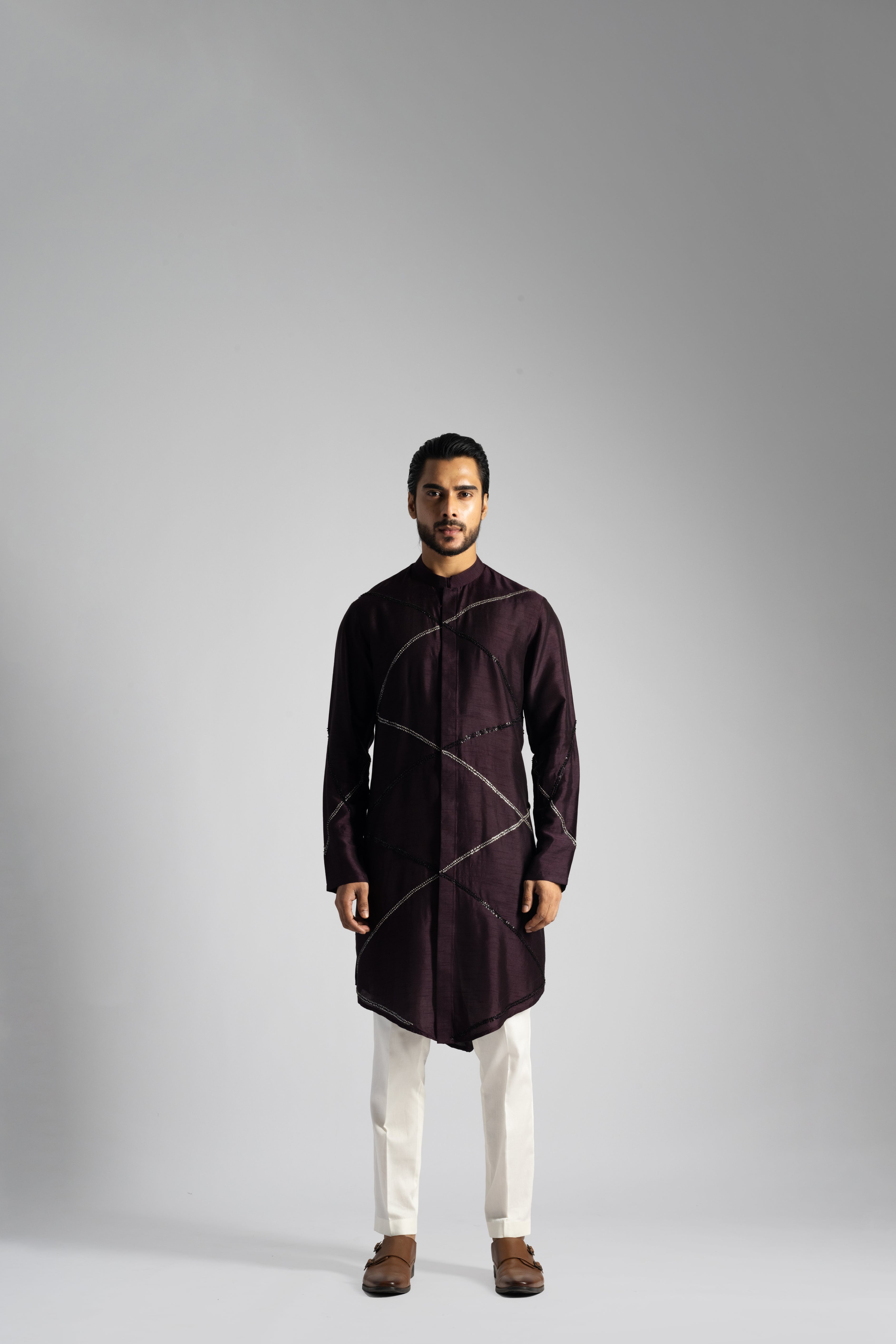 PLUM HUED SHIRT KURTA SET