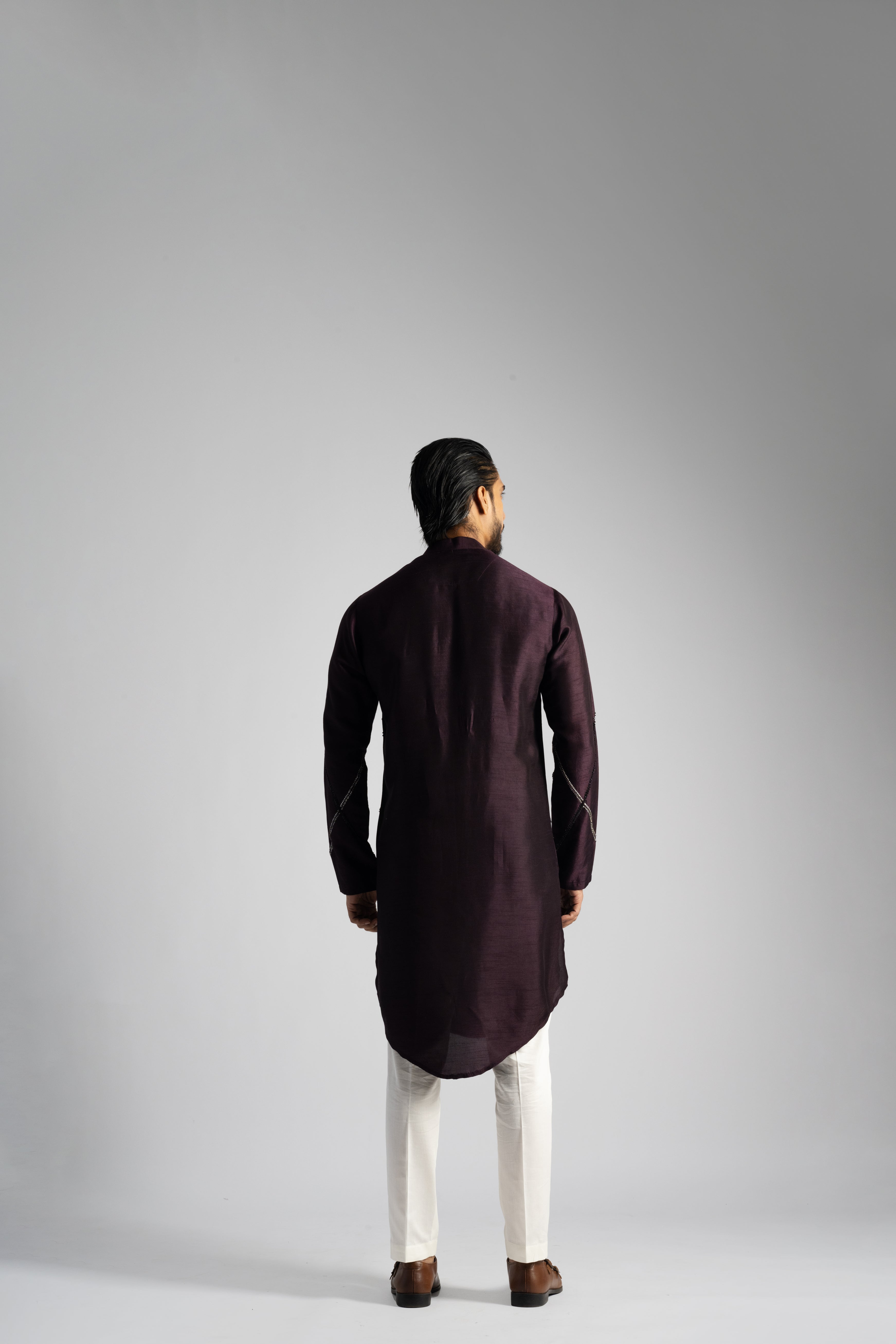 PLUM HUED SHIRT KURTA SET