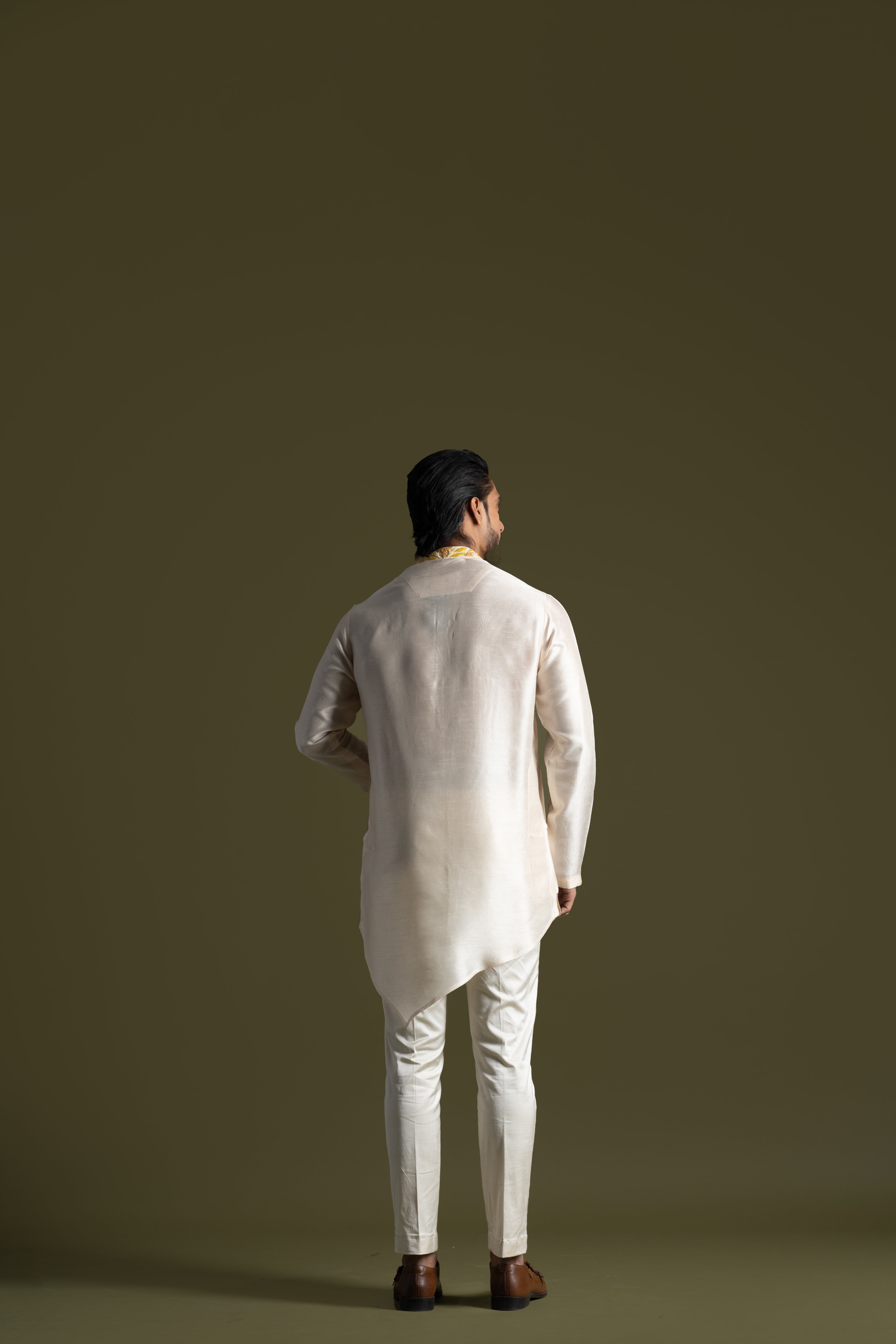 CREAM SILK KURTA SET