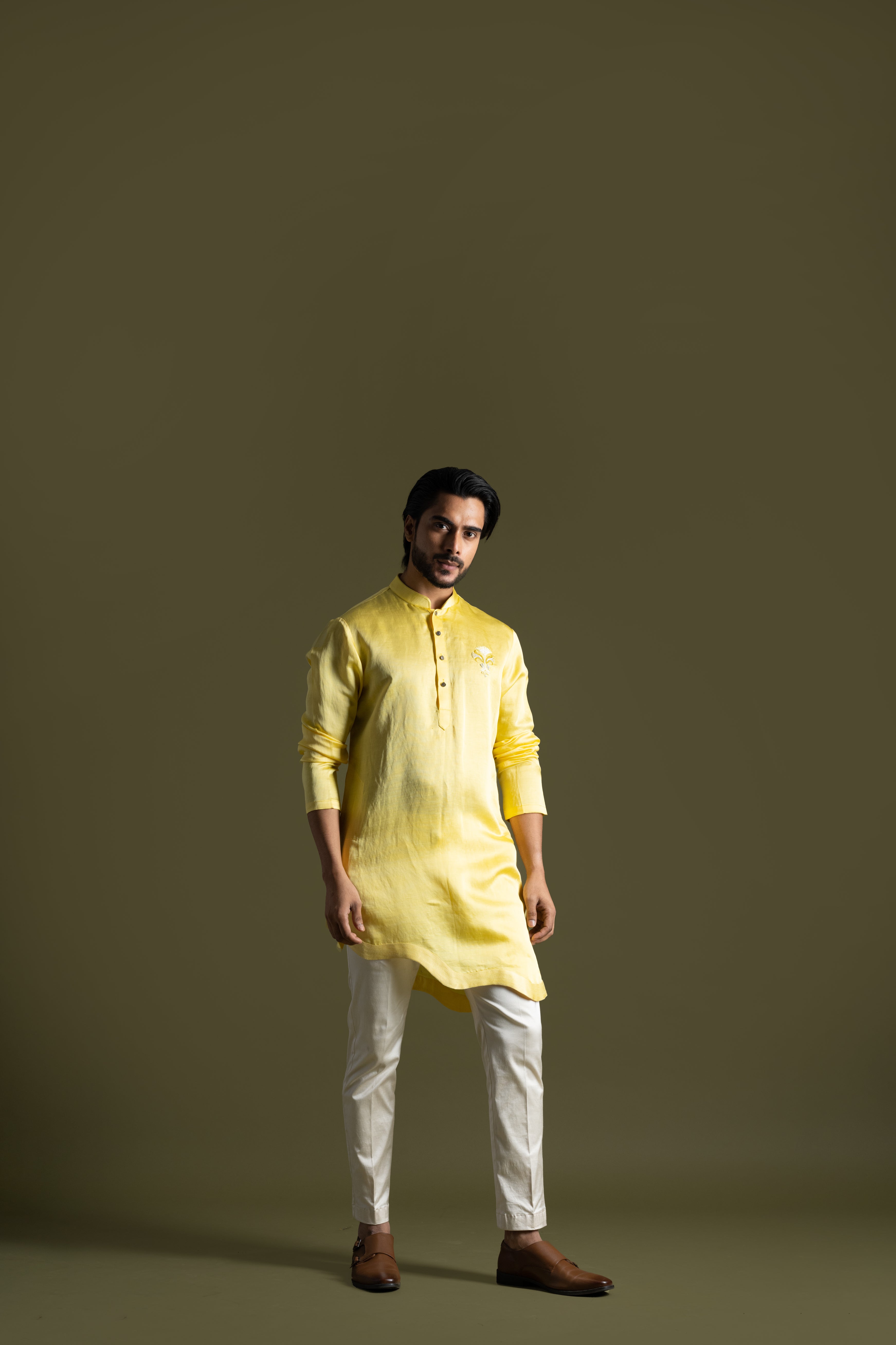 LINEN SUNSHINE YELLOW KURTA SET