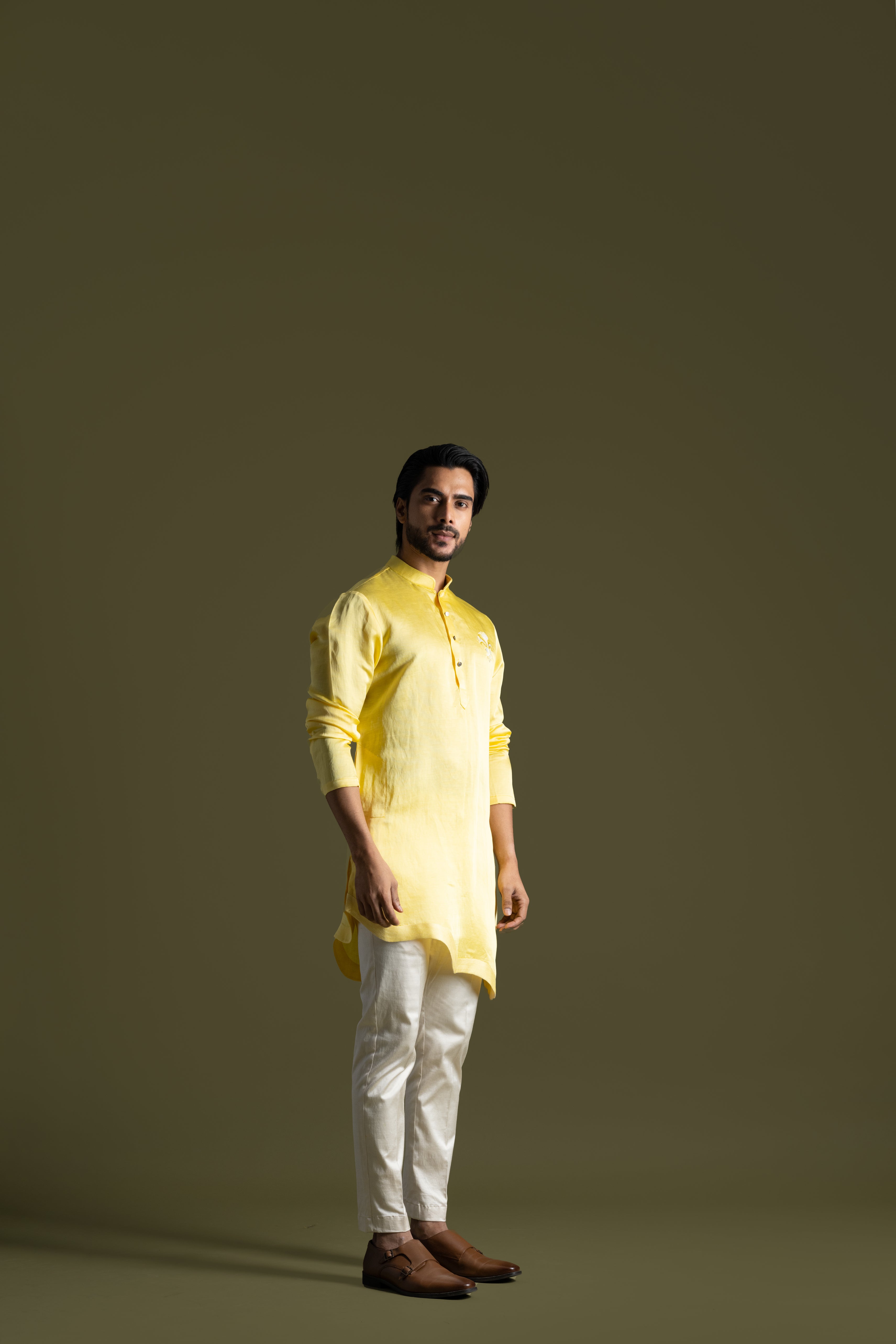LINEN SUNSHINE YELLOW KURTA SET