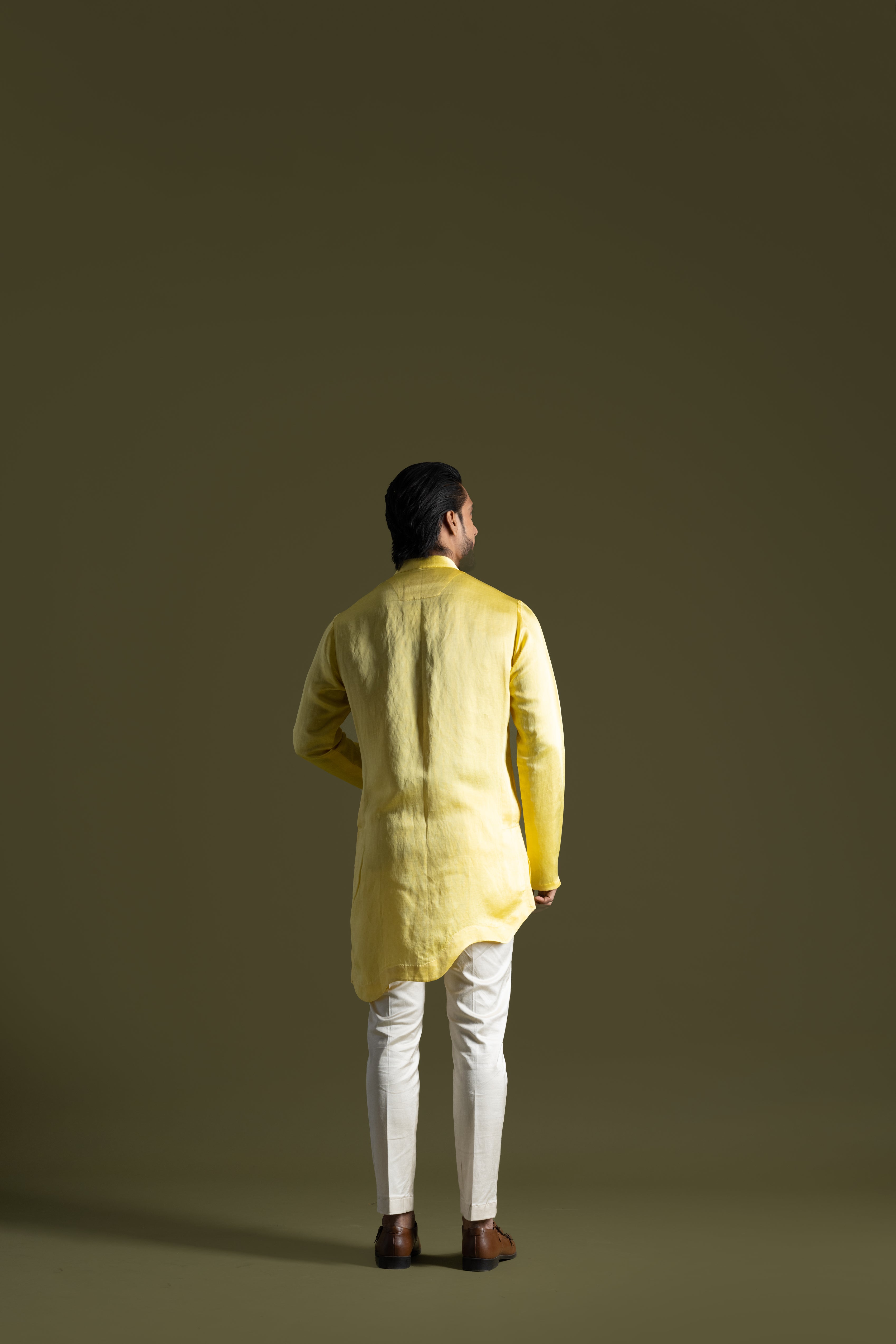 LINEN SUNSHINE YELLOW KURTA SET