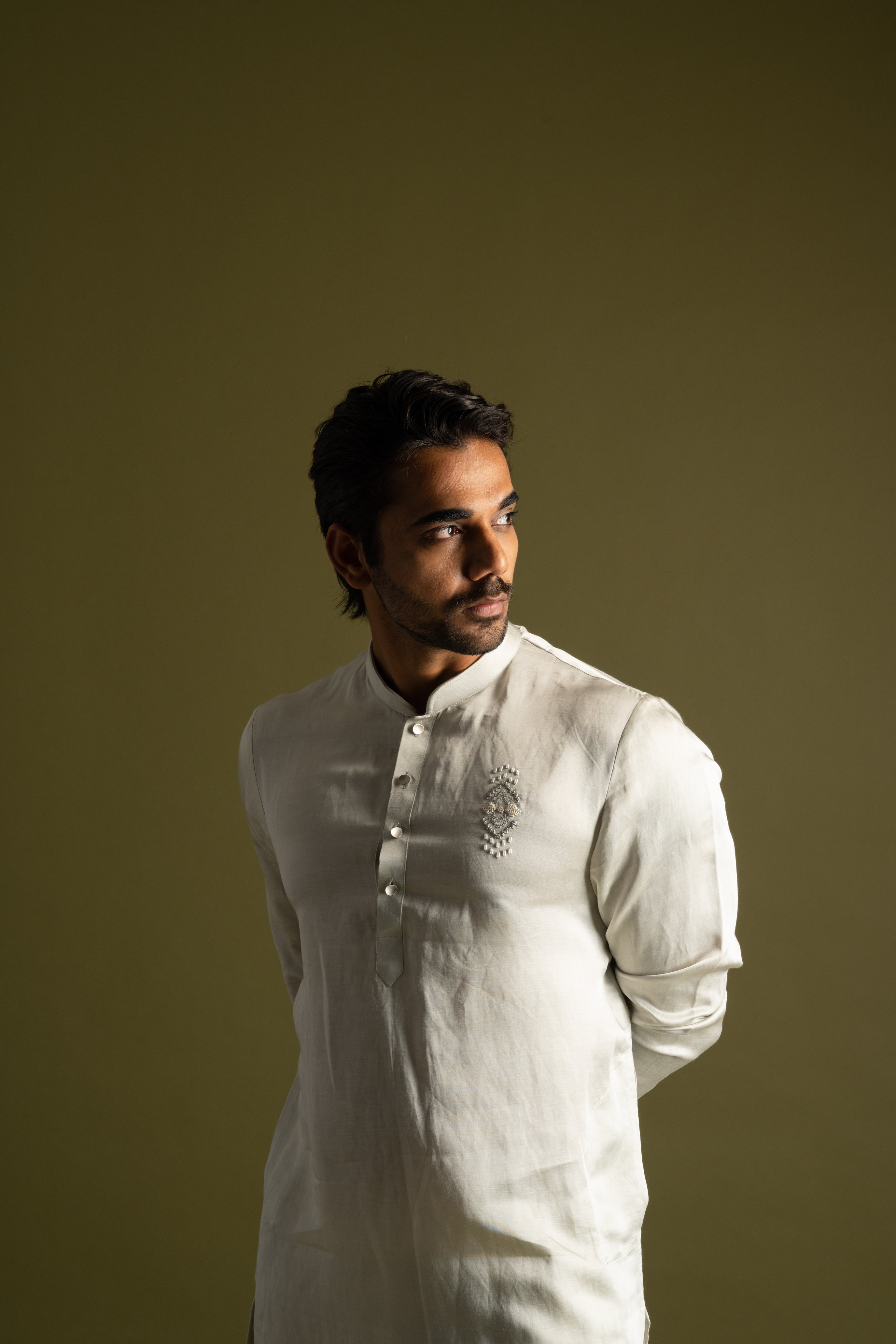 LIGHT GREY KURTA SET