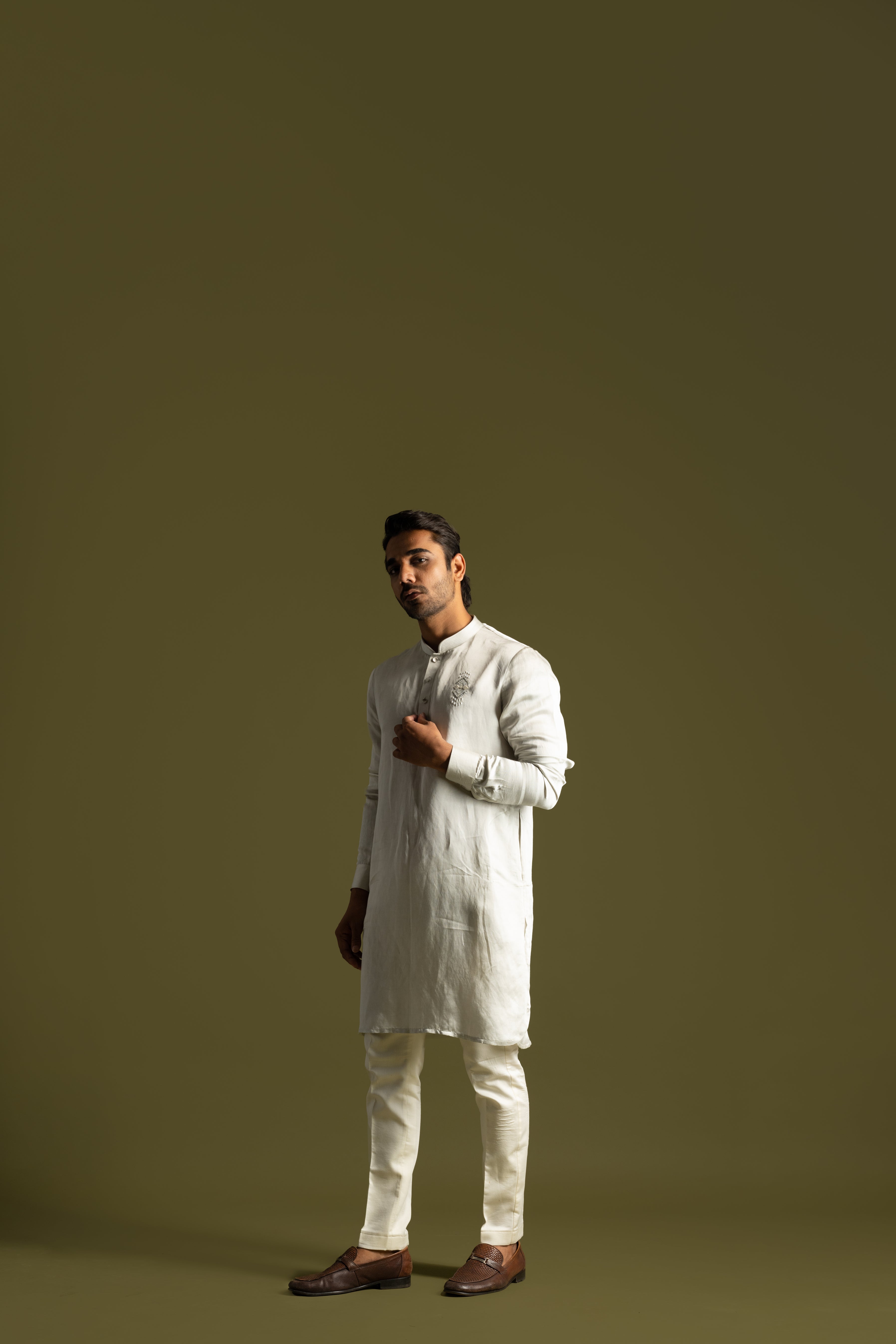 LIGHT GREY KURTA SET