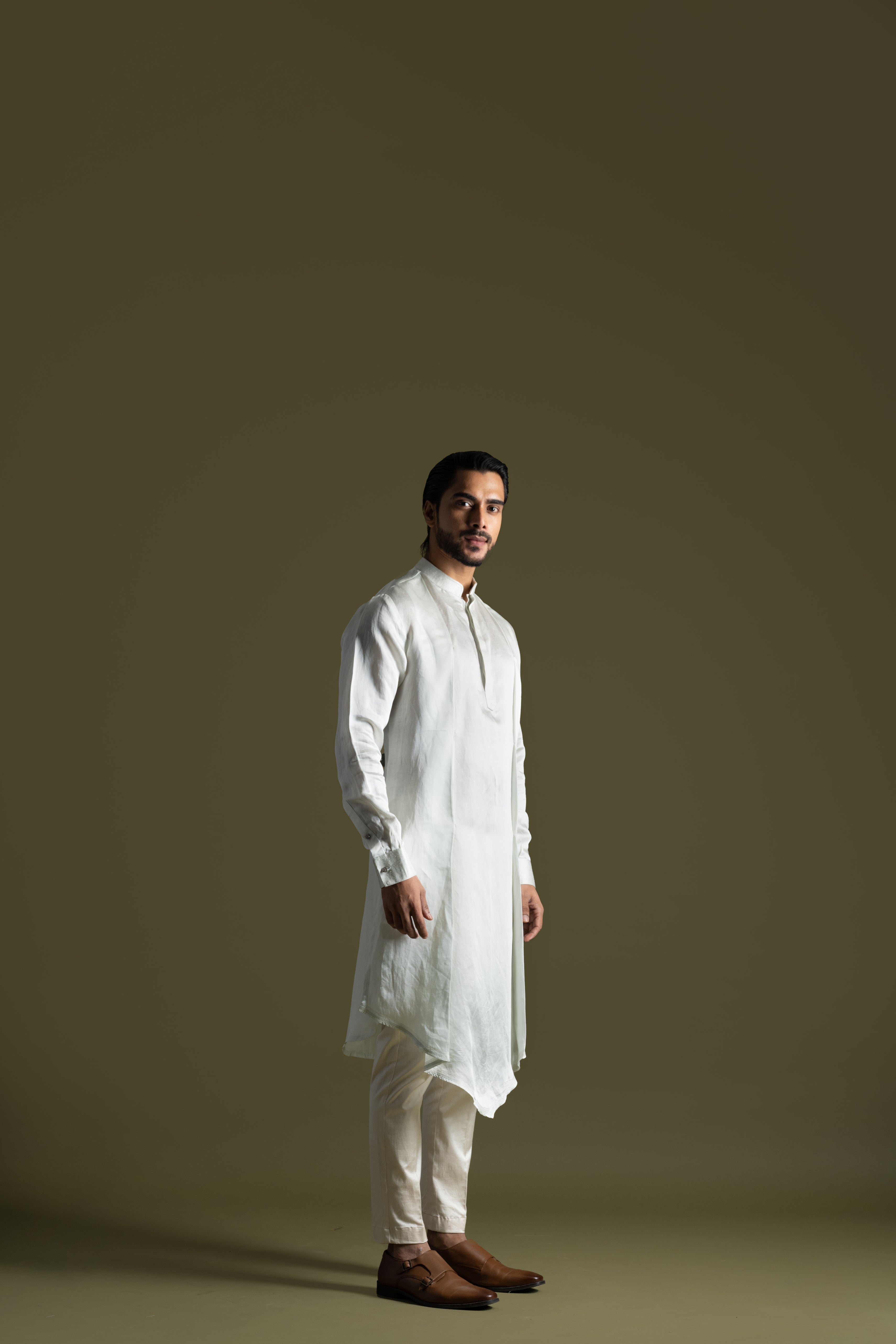 ICE BLUE ASYMETRIC KURTA SET