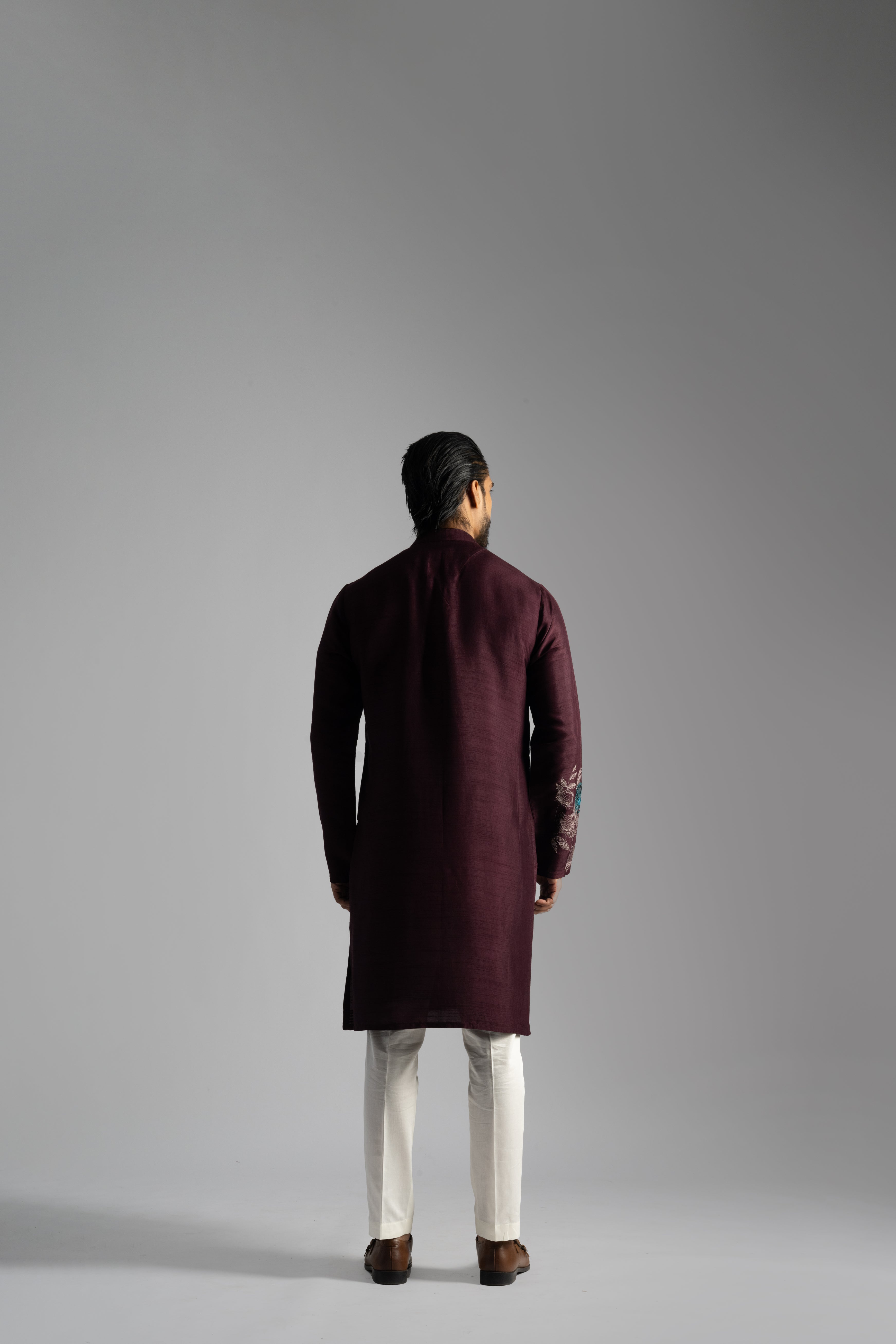 MAROON SILK KURTA SET