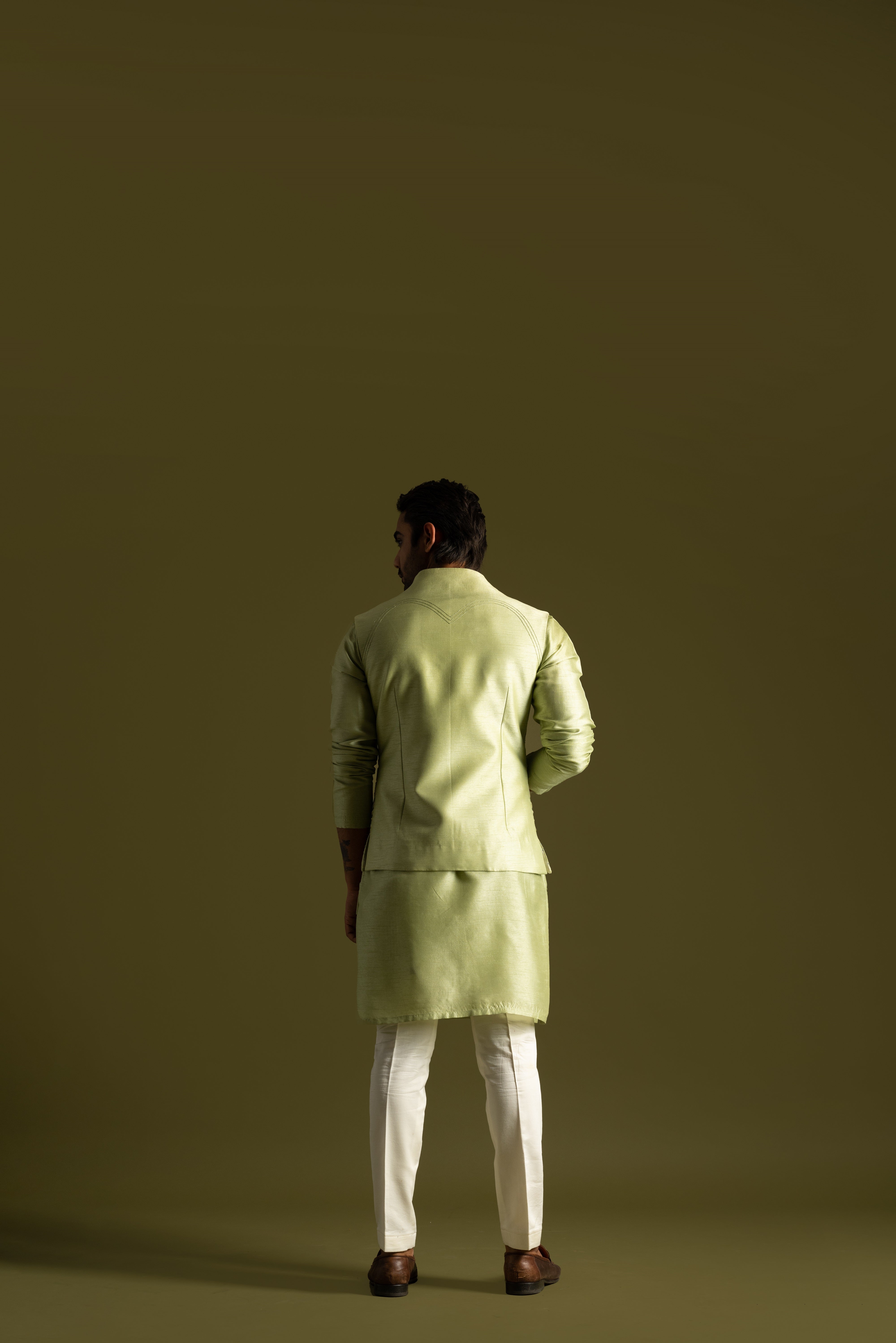 PISTACHIO GREEN OPEN NEHRU JACKET