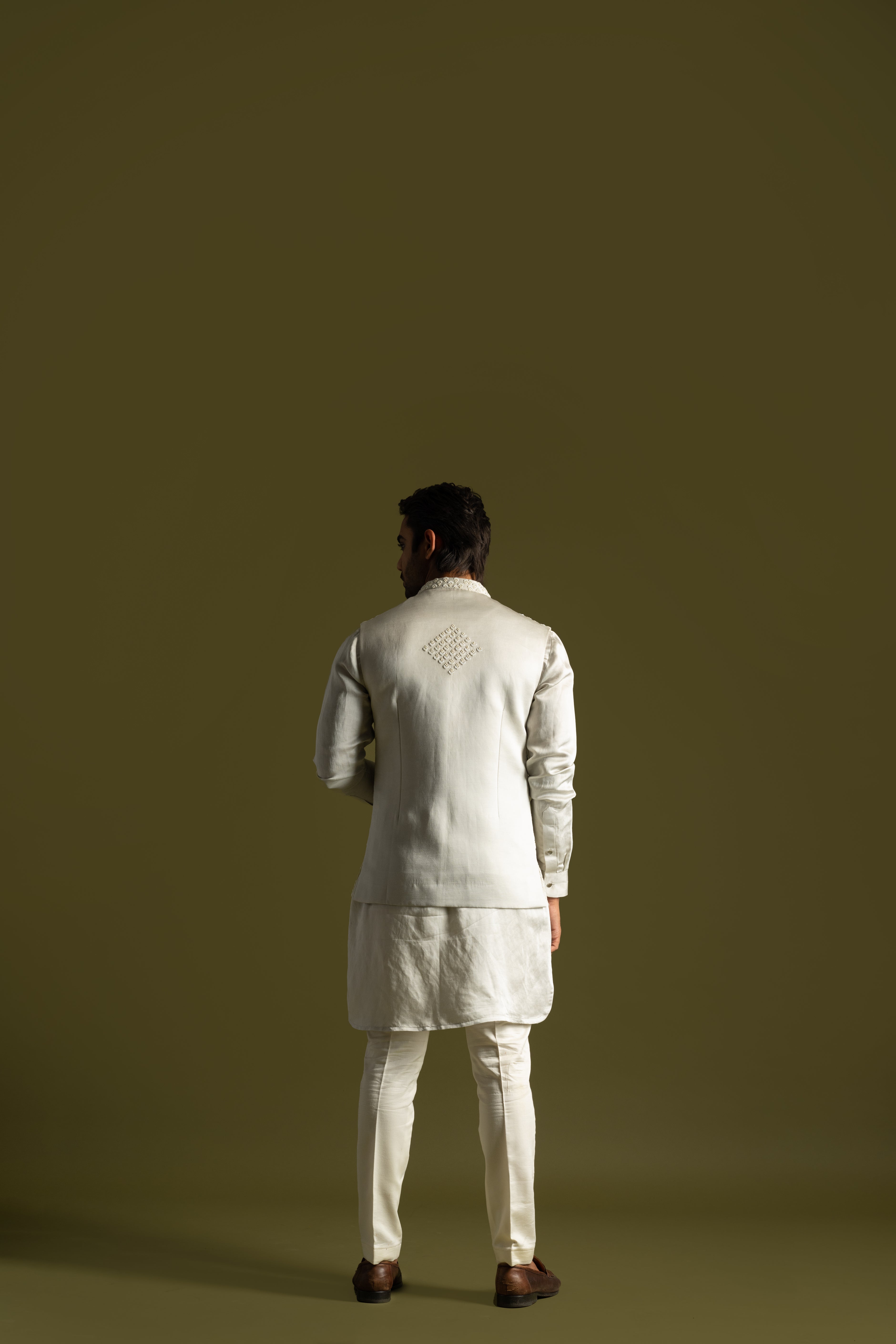 GREY FRENCHKNOTS NEHRU KURTA SET