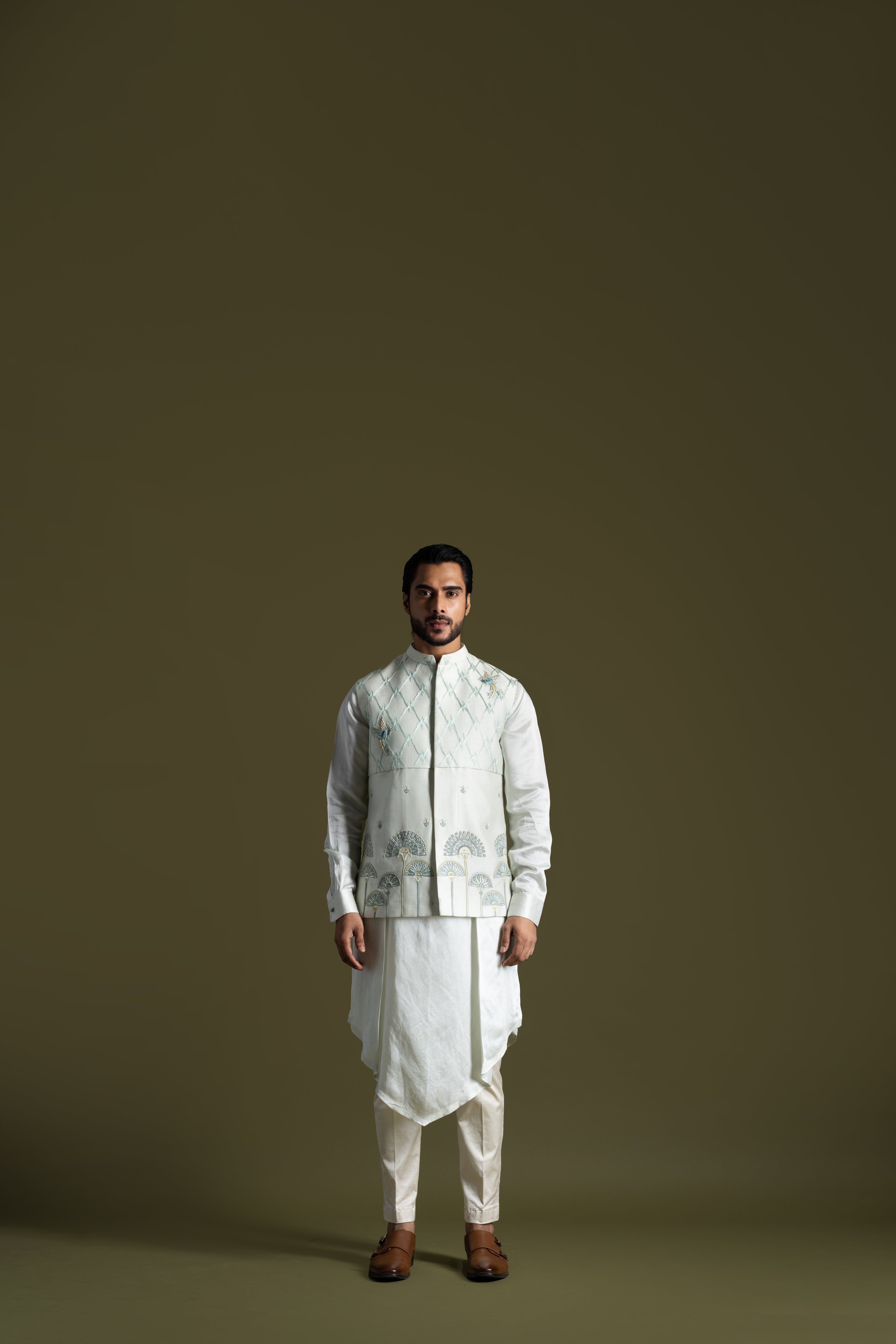 EGYPTIAN MOTIFS NEHRU KURTA SET