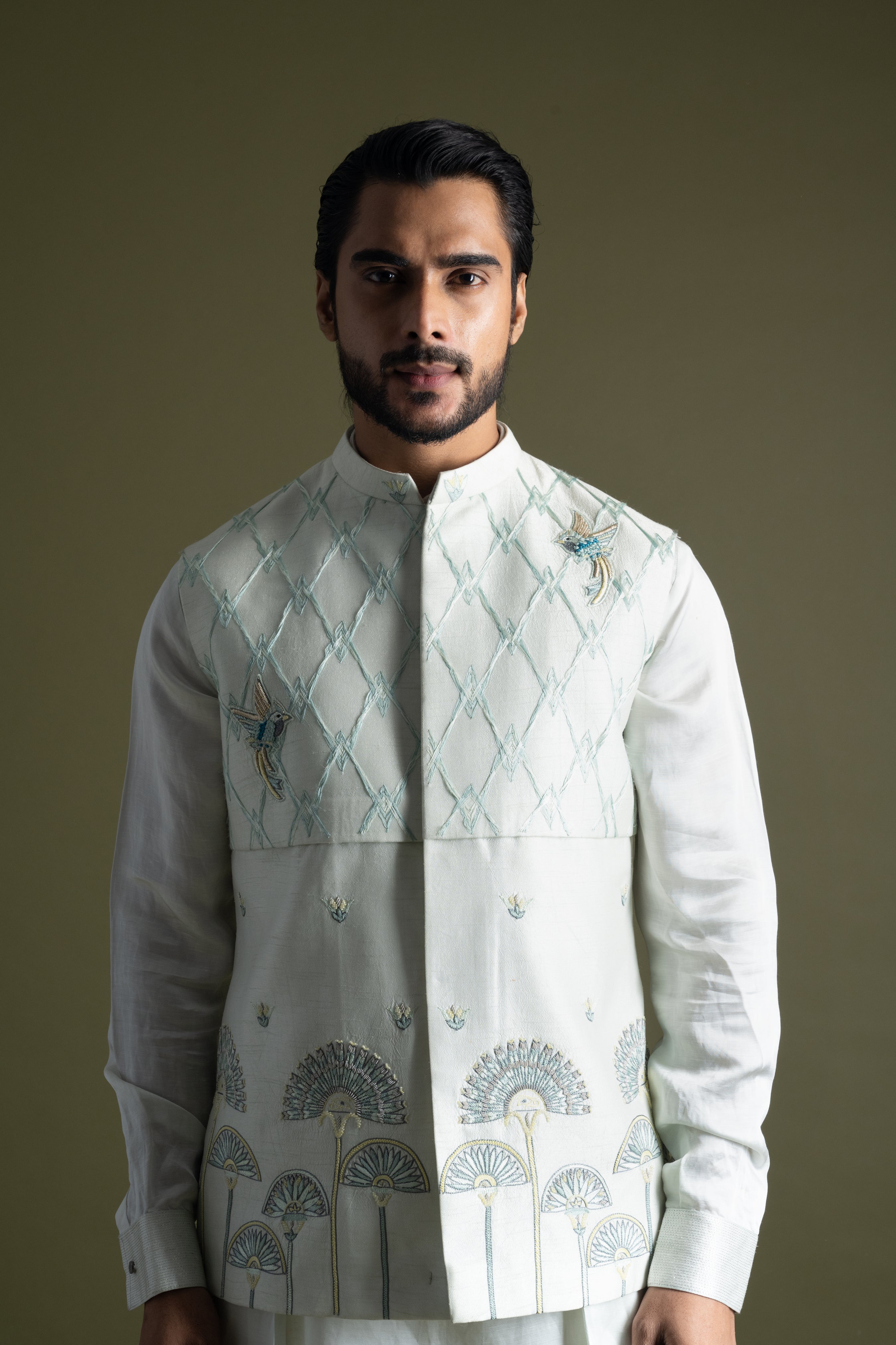 EGYPTIAN MOTIFS NEHRU KURTA SET