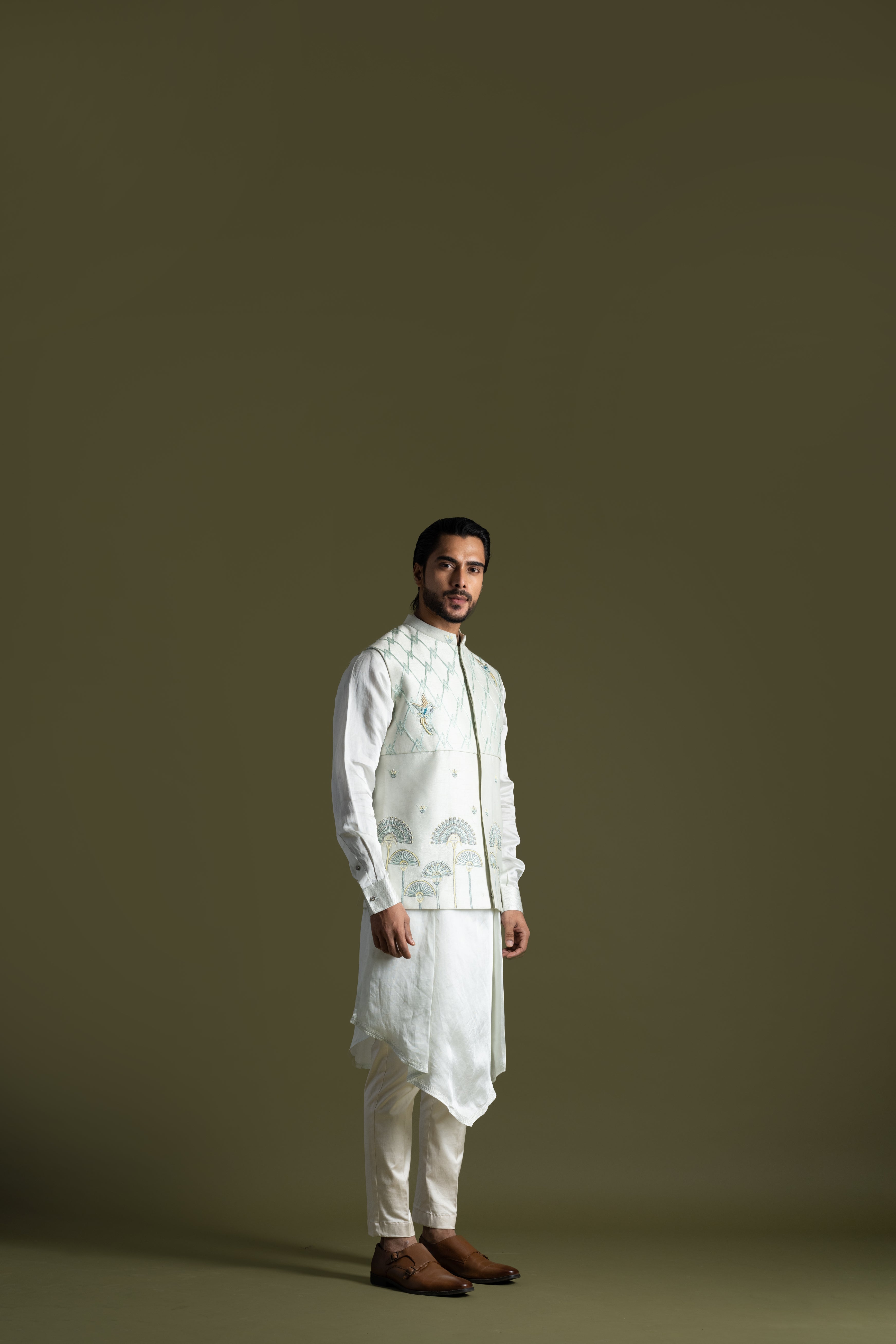 EGYPTIAN MOTIFS NEHRU KURTA SET