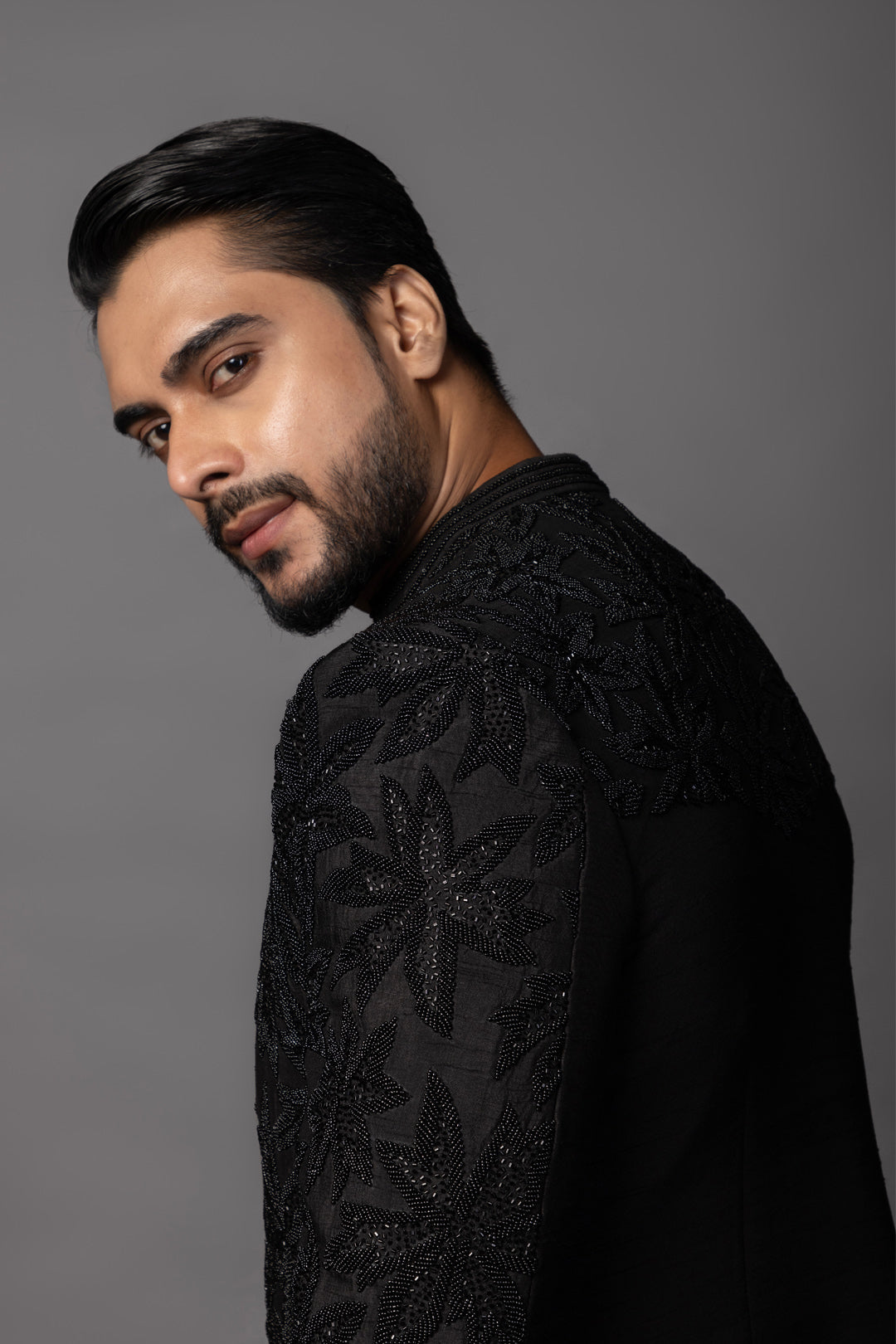 BLACK FORAL DP ACHKAN