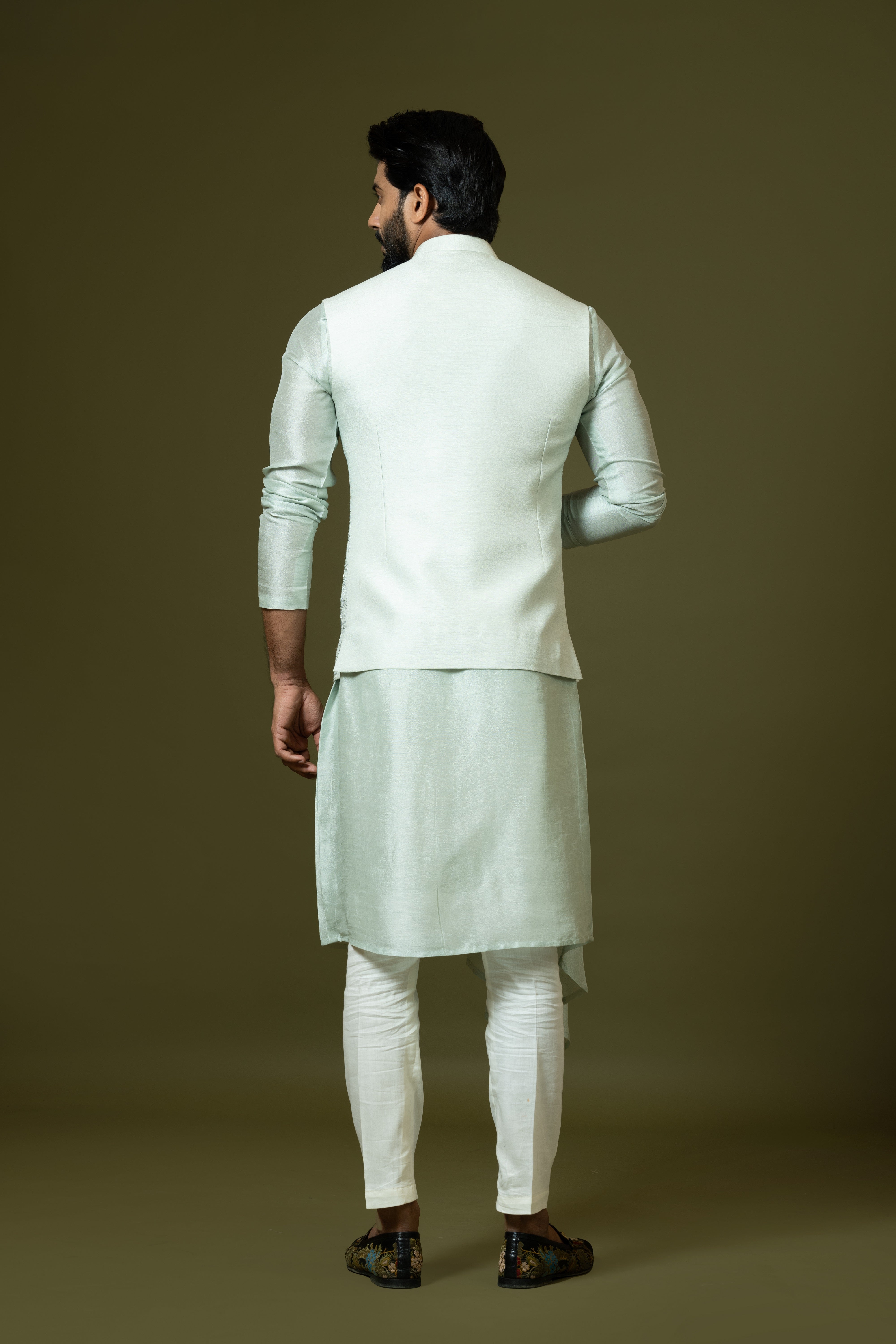 Dusky Green Nehru jacket