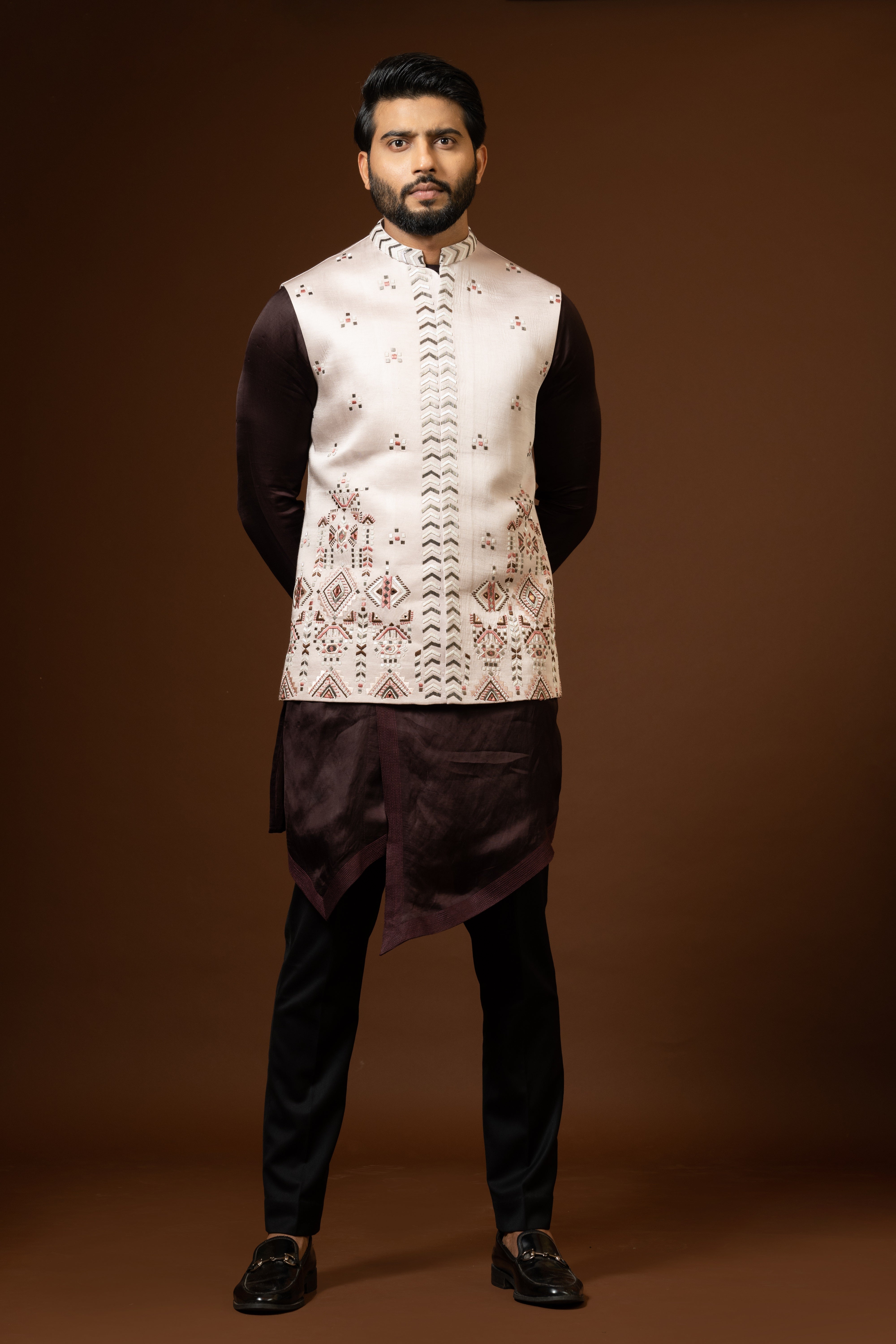 NEW PHULKARI NEHRU KURTA SET
