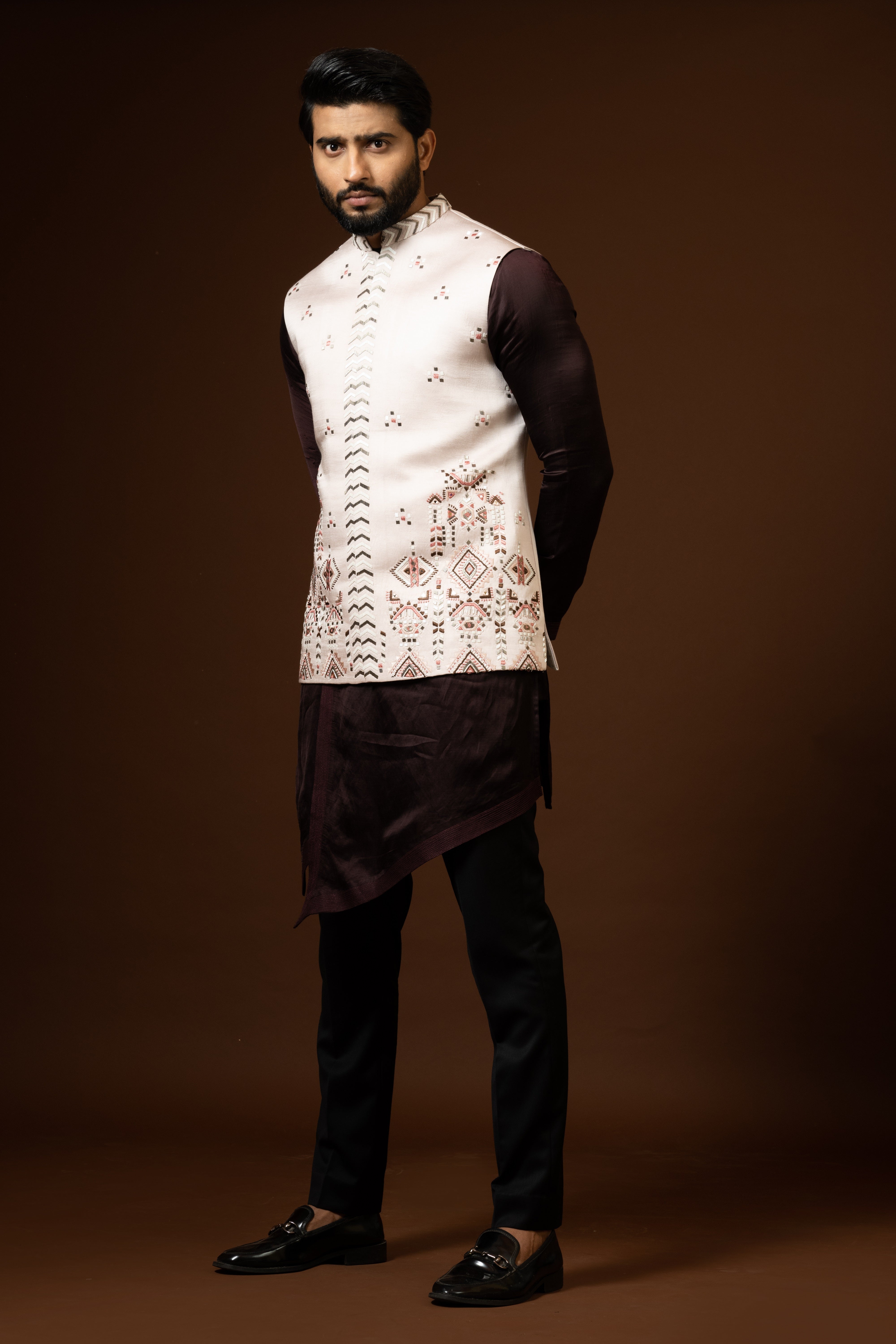 NEW PHULKARI NEHRU KURTA SET