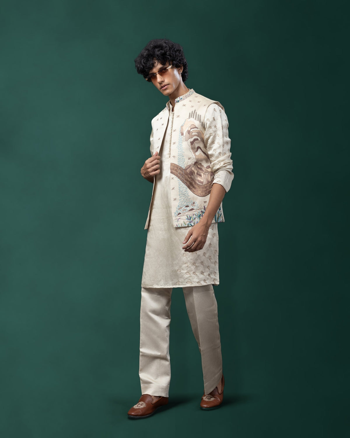 Arno nehru kurta set by Paarsh Atelier, Aarohan collection - view 2