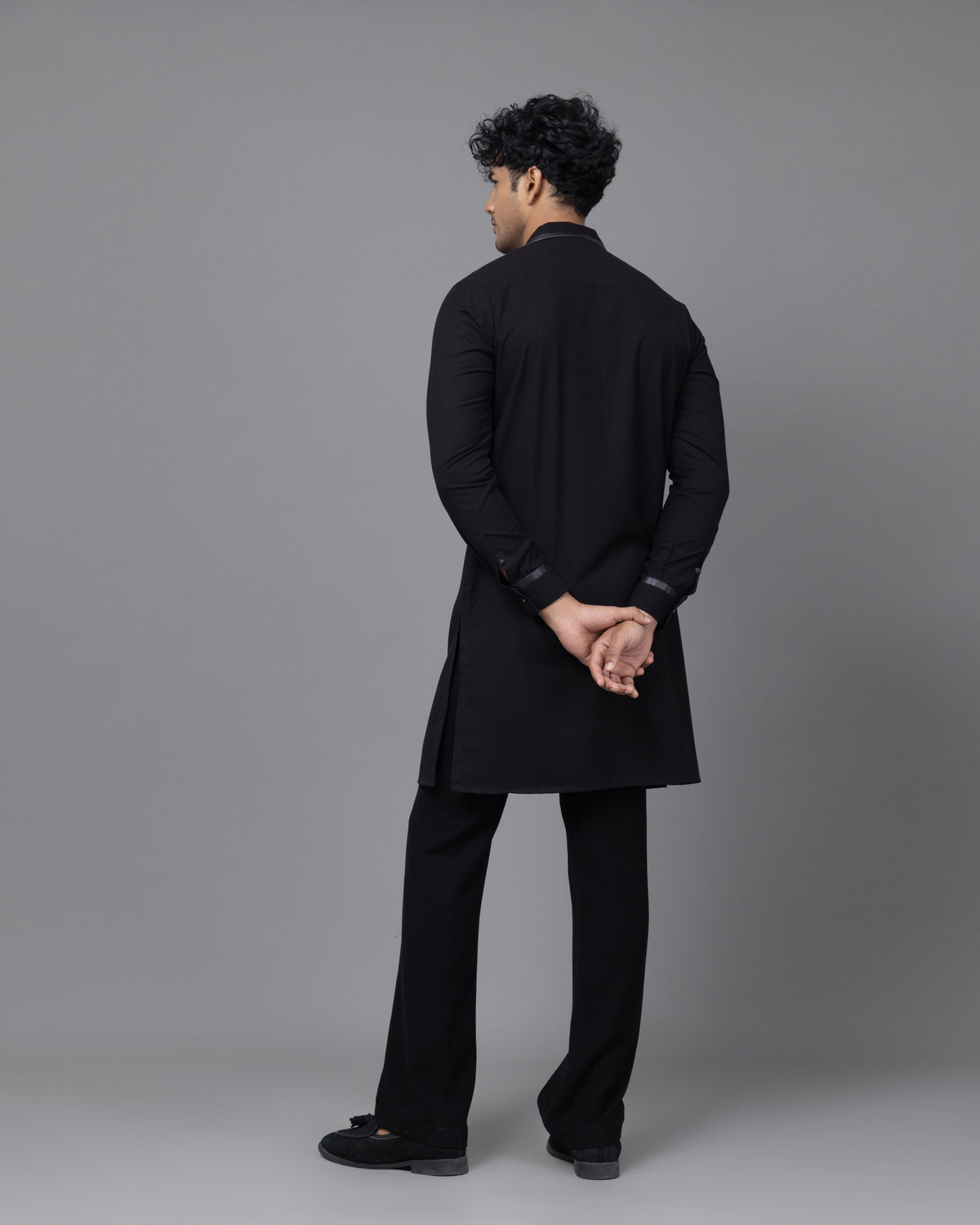 Black Monarch kurta set by Paarsh Atelier, Aarohan collection - view 8