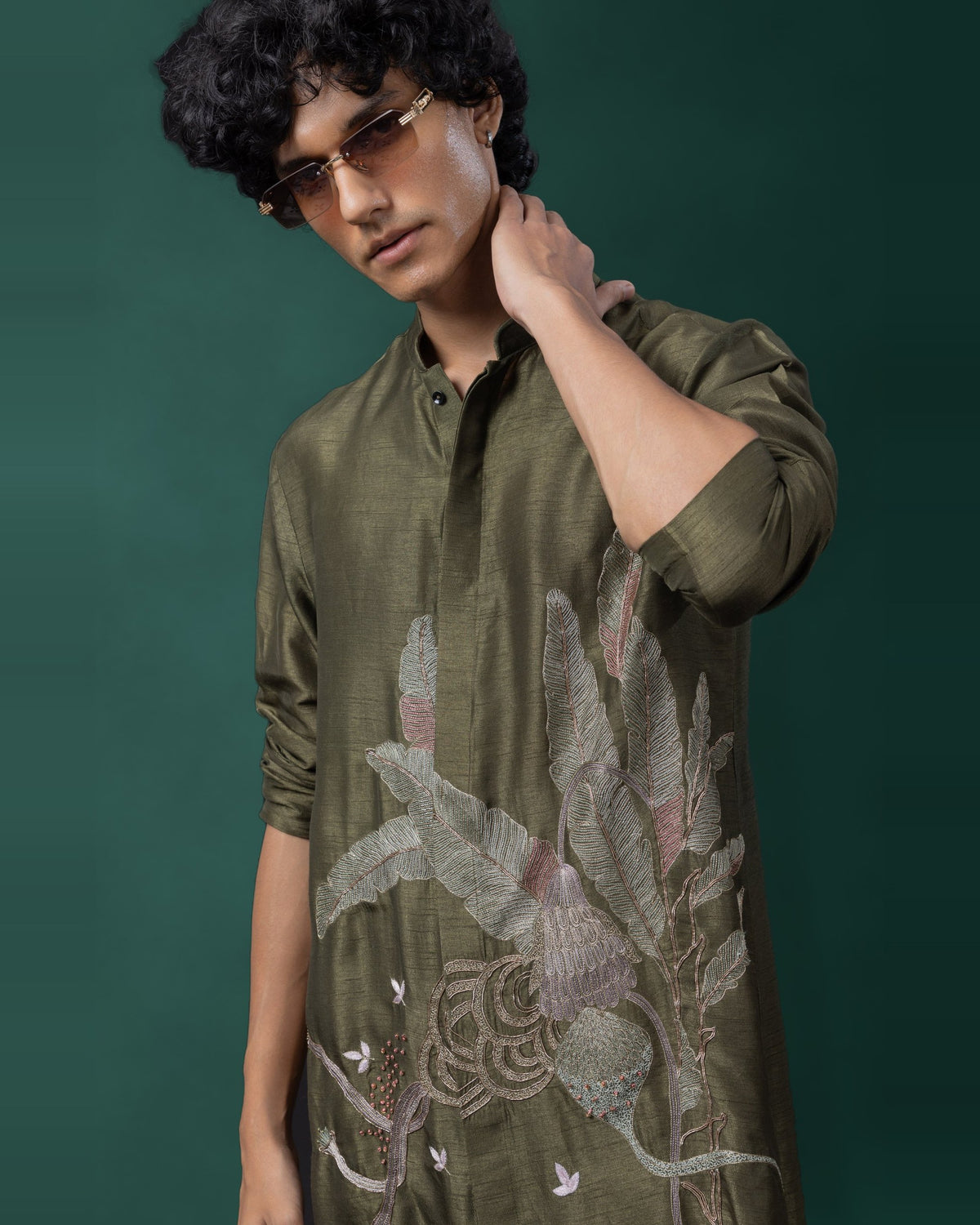 Botanic Olive kurta set by Paarsh Atelier, Aarohan collection - view 4