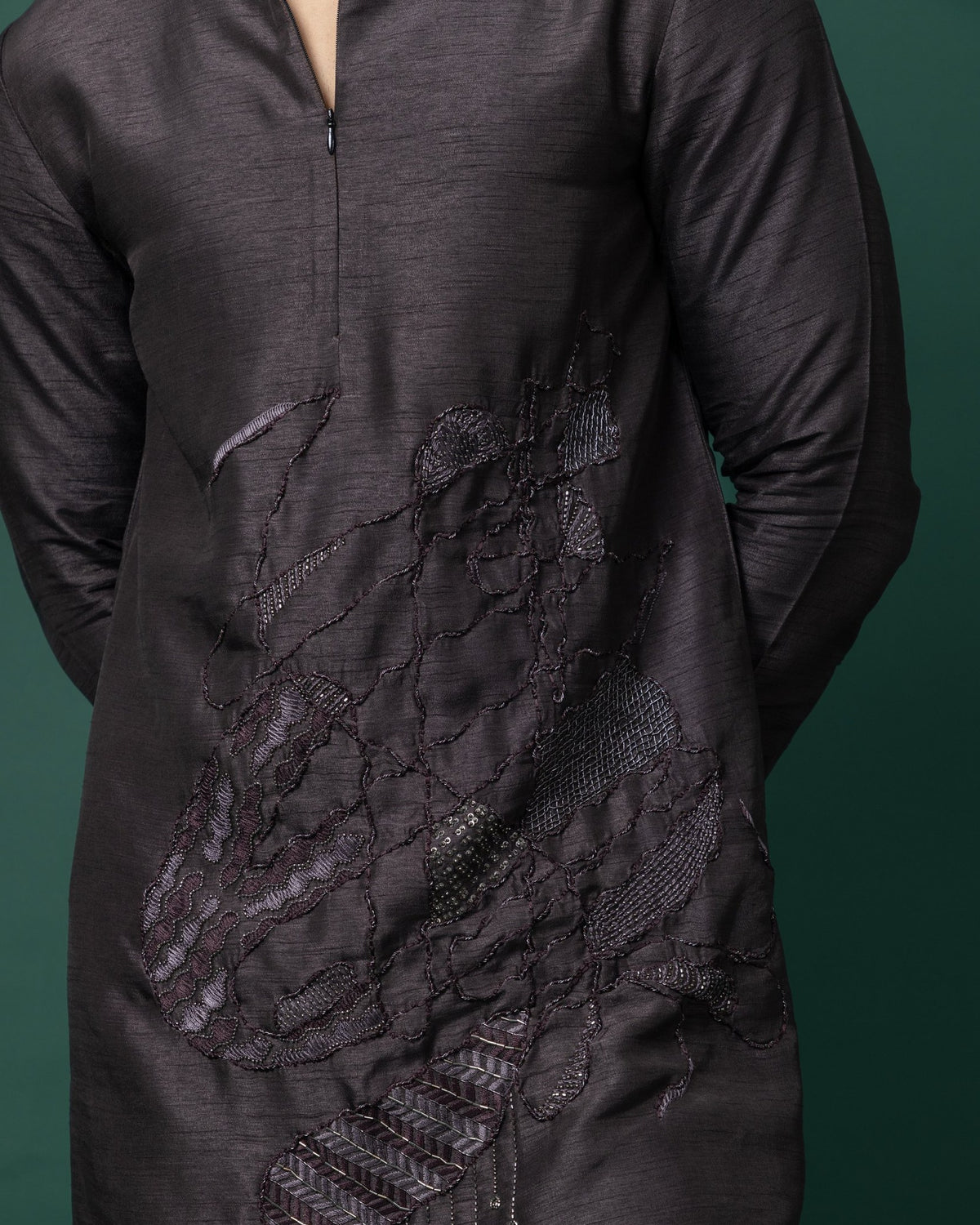 Dusky Scribble kurta set by Paarsh Atelier, Aarohan collection - view 5