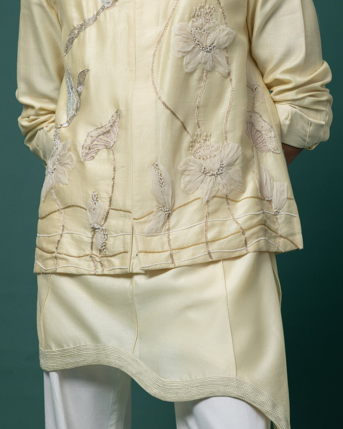 Izzac Nehru kurta set by Paarsh Atelier, Aarohan collection - view 4