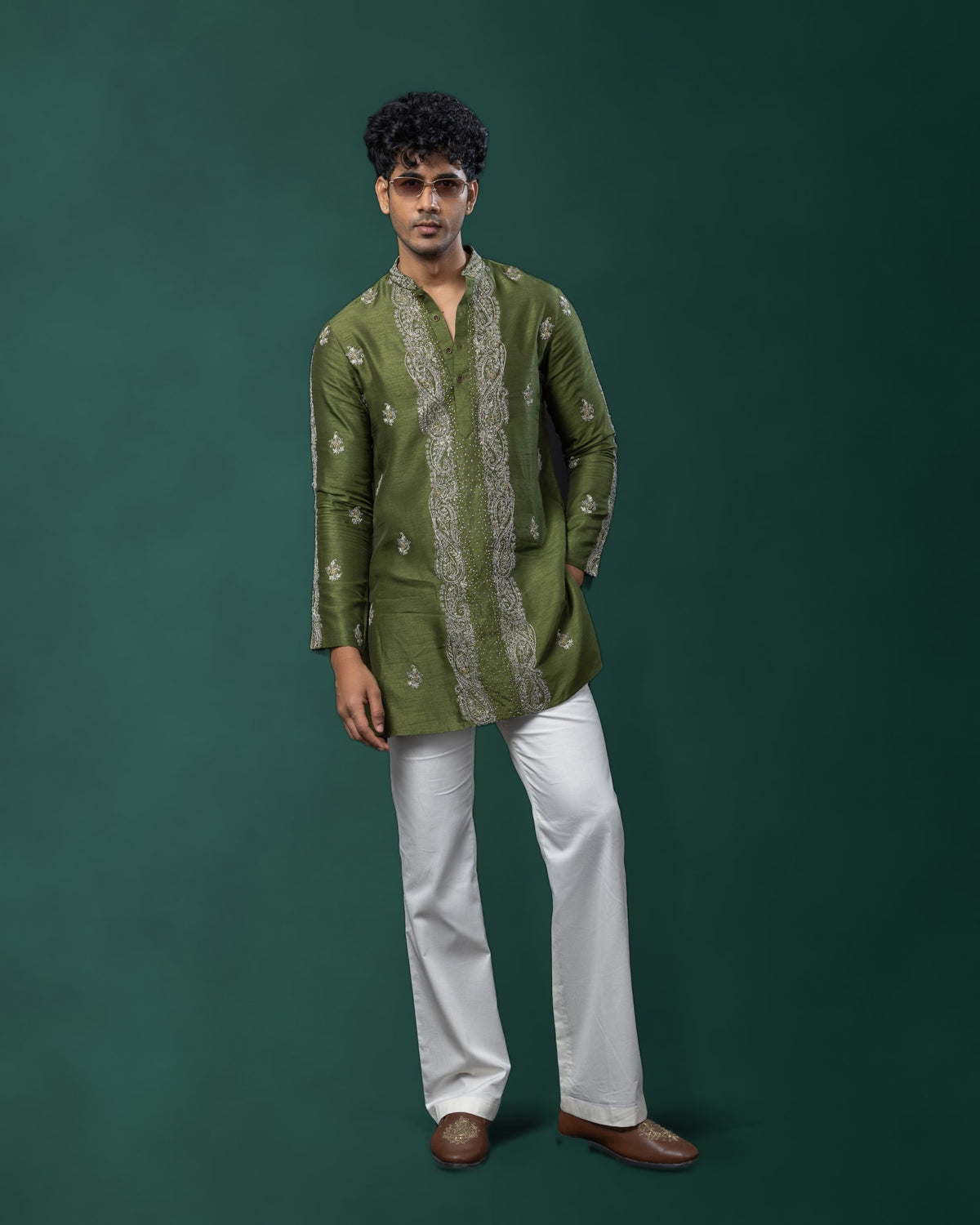 Moss Rhythm kurta set by Paarsh Atelier, Aarohan collection