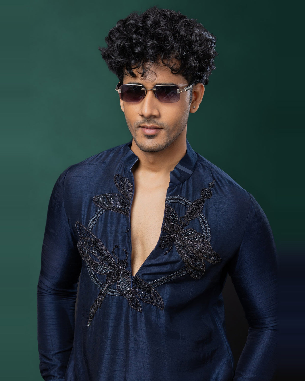 Obsidian Wings kurta set by Paarsh Atelier, Aarohan collection - view 4