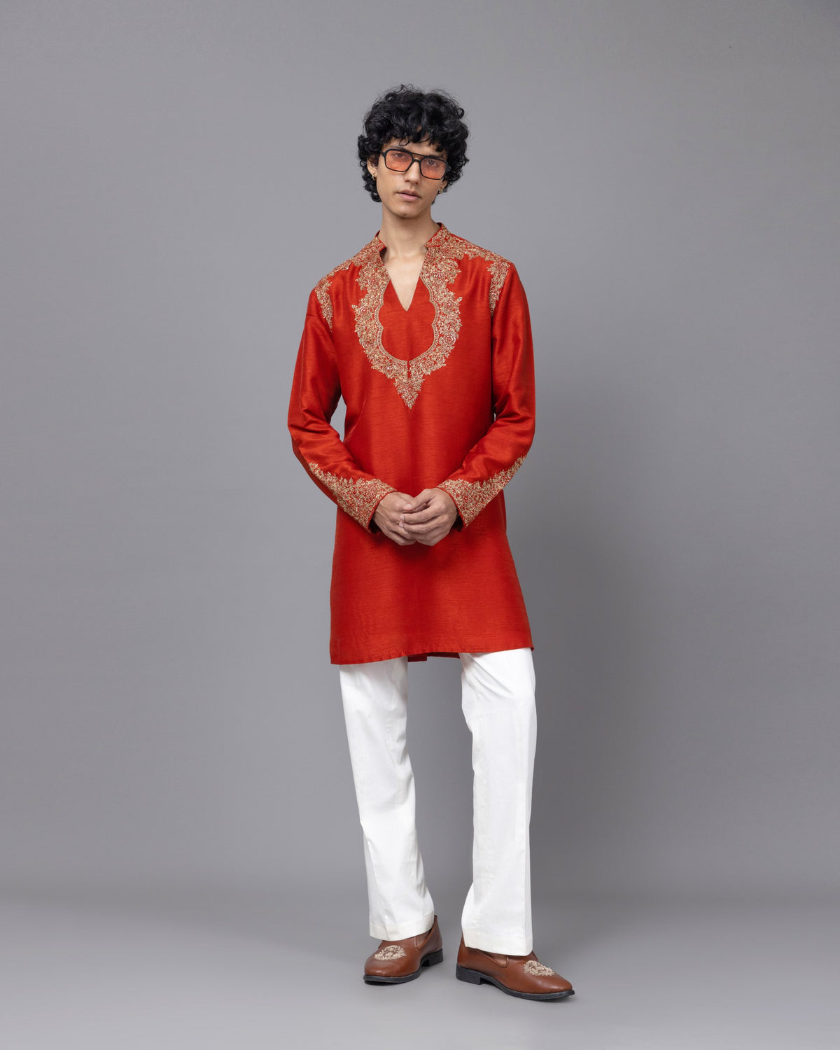 Rust Reverie kurta set by Paarsh Atelier, Aarohan collection