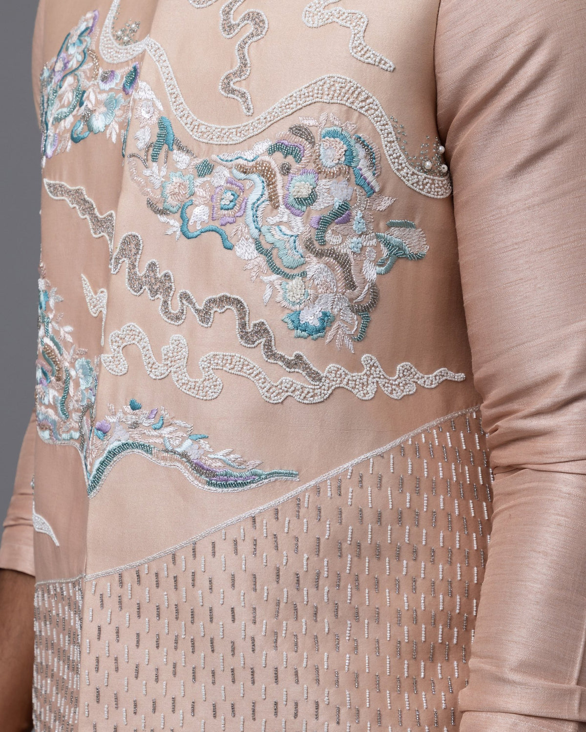 Skylar Nehru kurta set by Paarsh Atelier, Aarohan collection - embroidery detail
