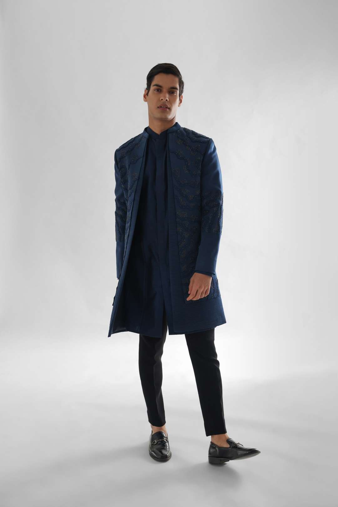 Arrey Teal Blue Achkan