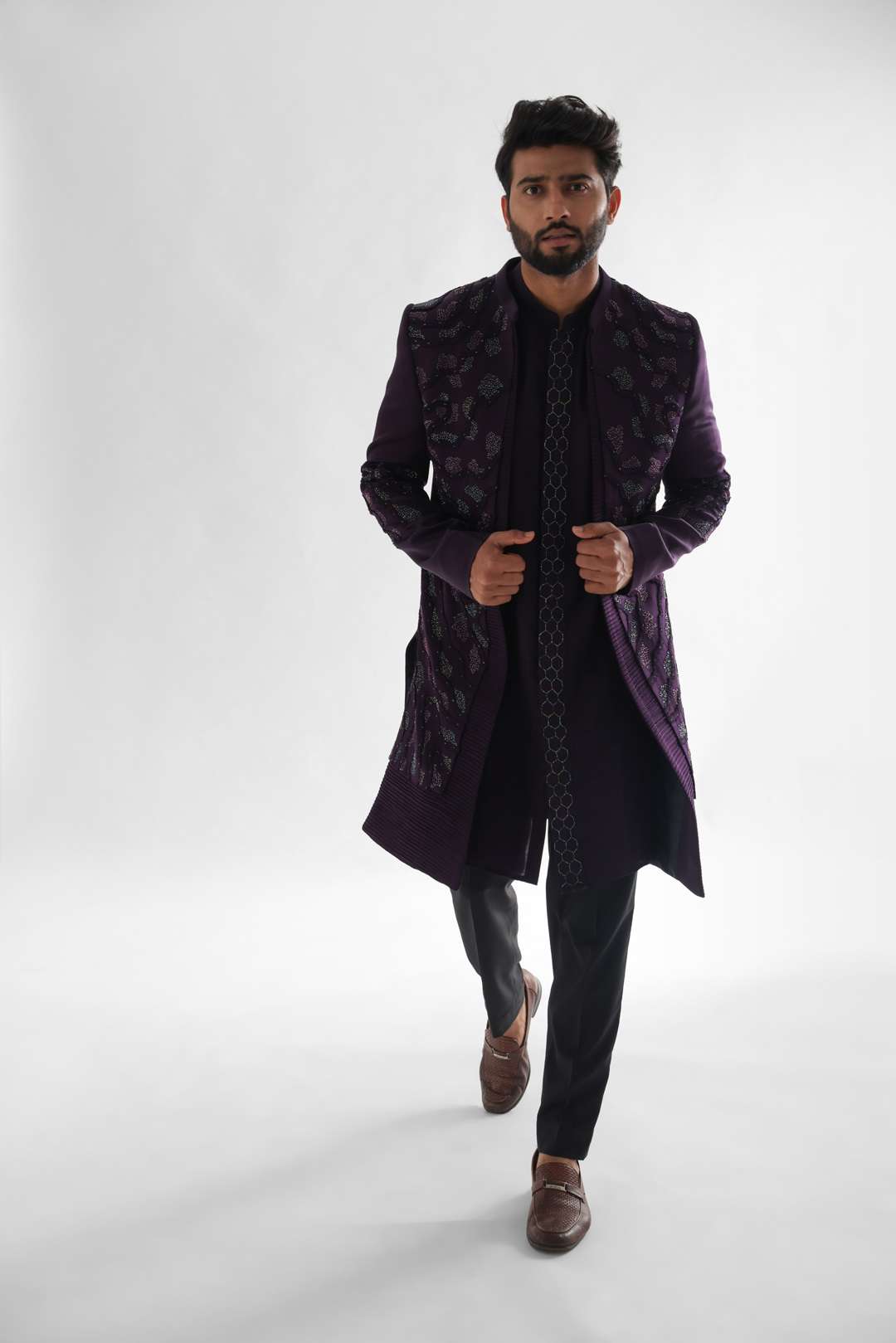 Arrey Purple Deep Purple Achkan