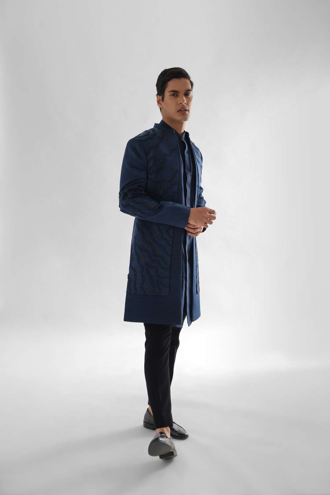 Arrey Teal Blue Achkan
