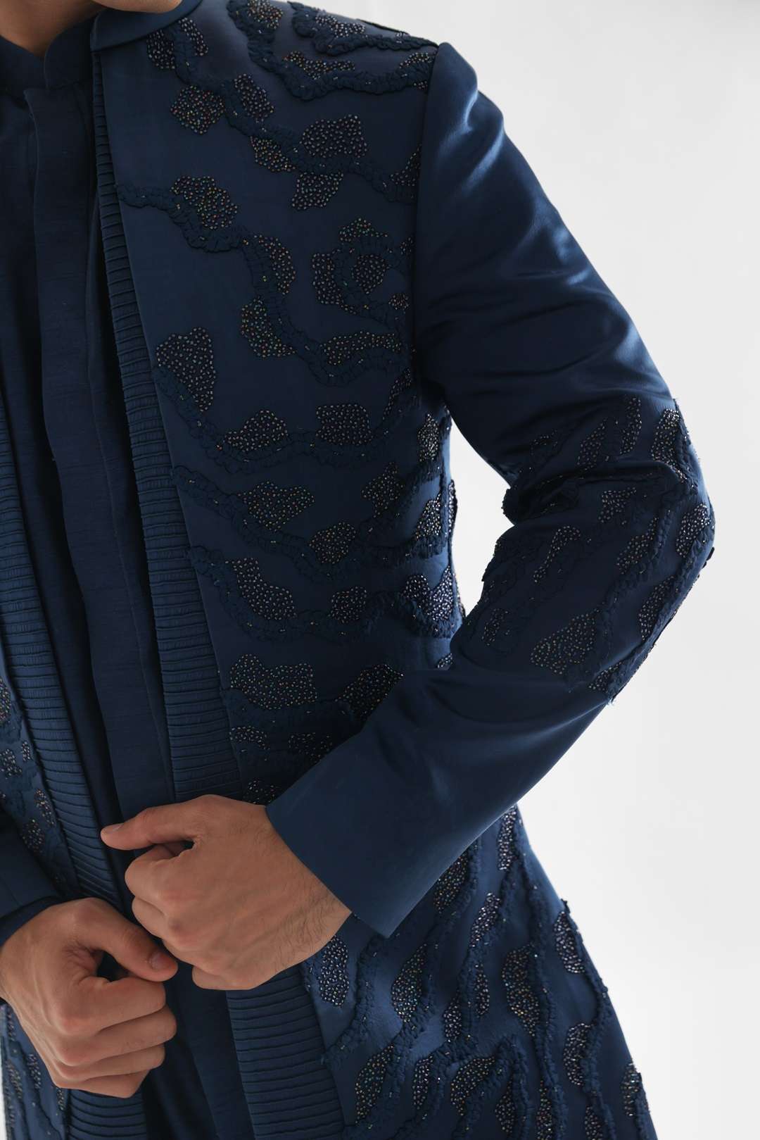 Arrey Teal Blue Achkan