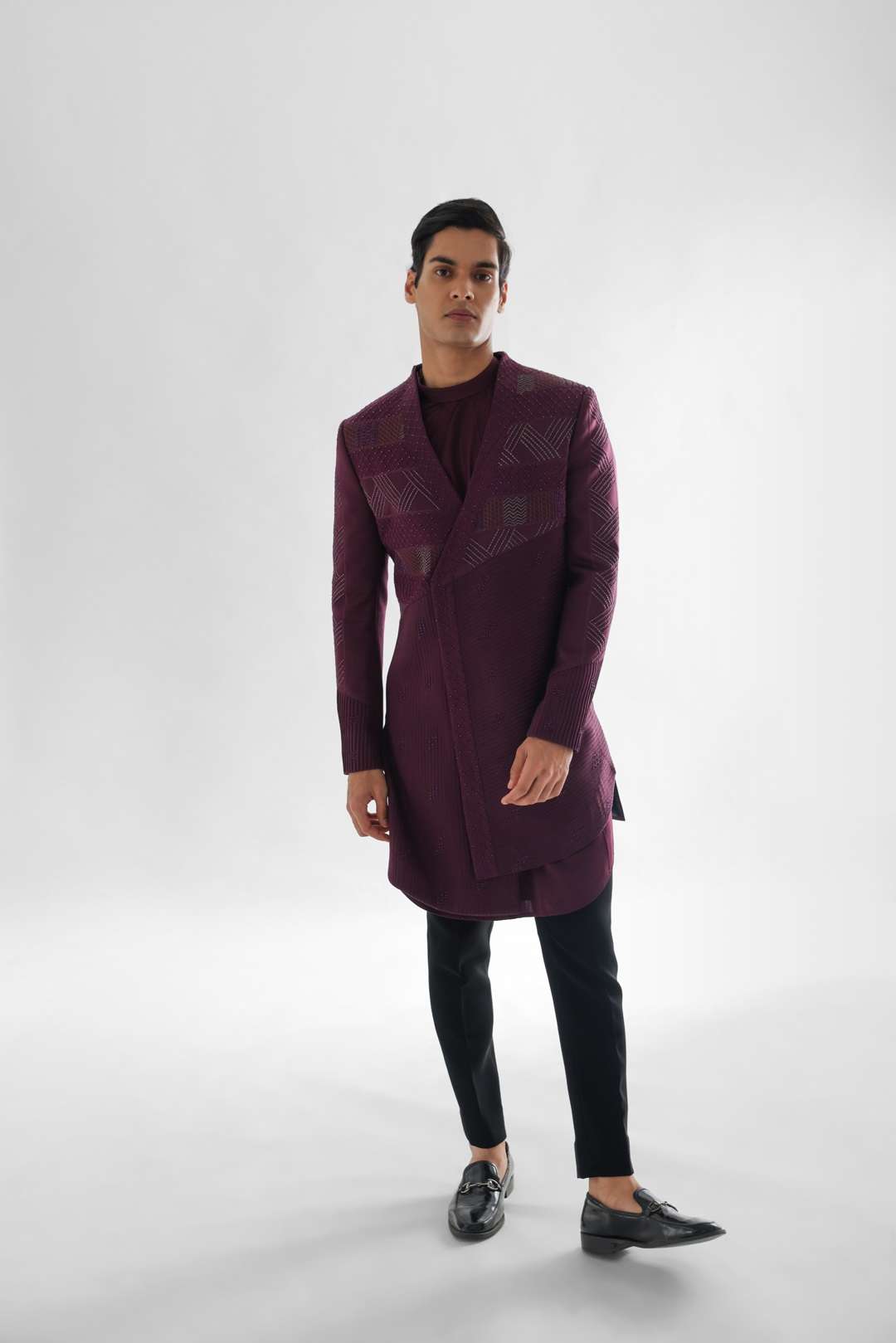 Forbes Vivid Magenta Coloured Achkan
