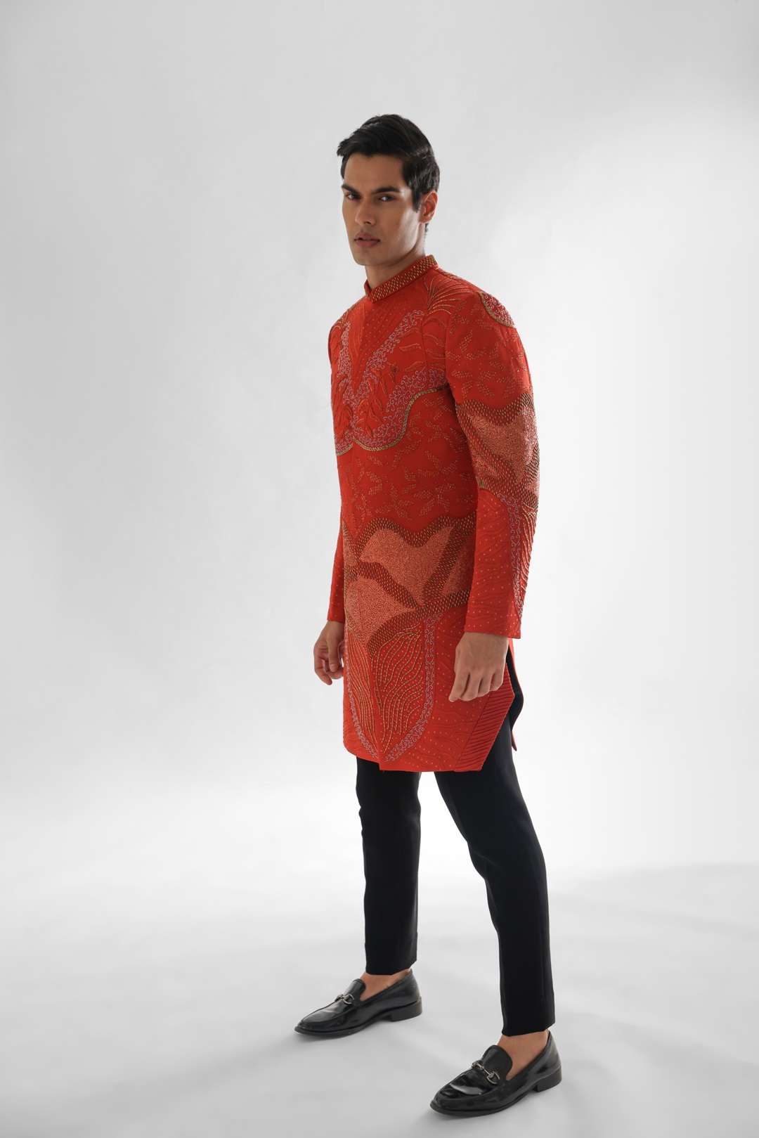 Mafiyaa Terrestrial Embroidered Achkan