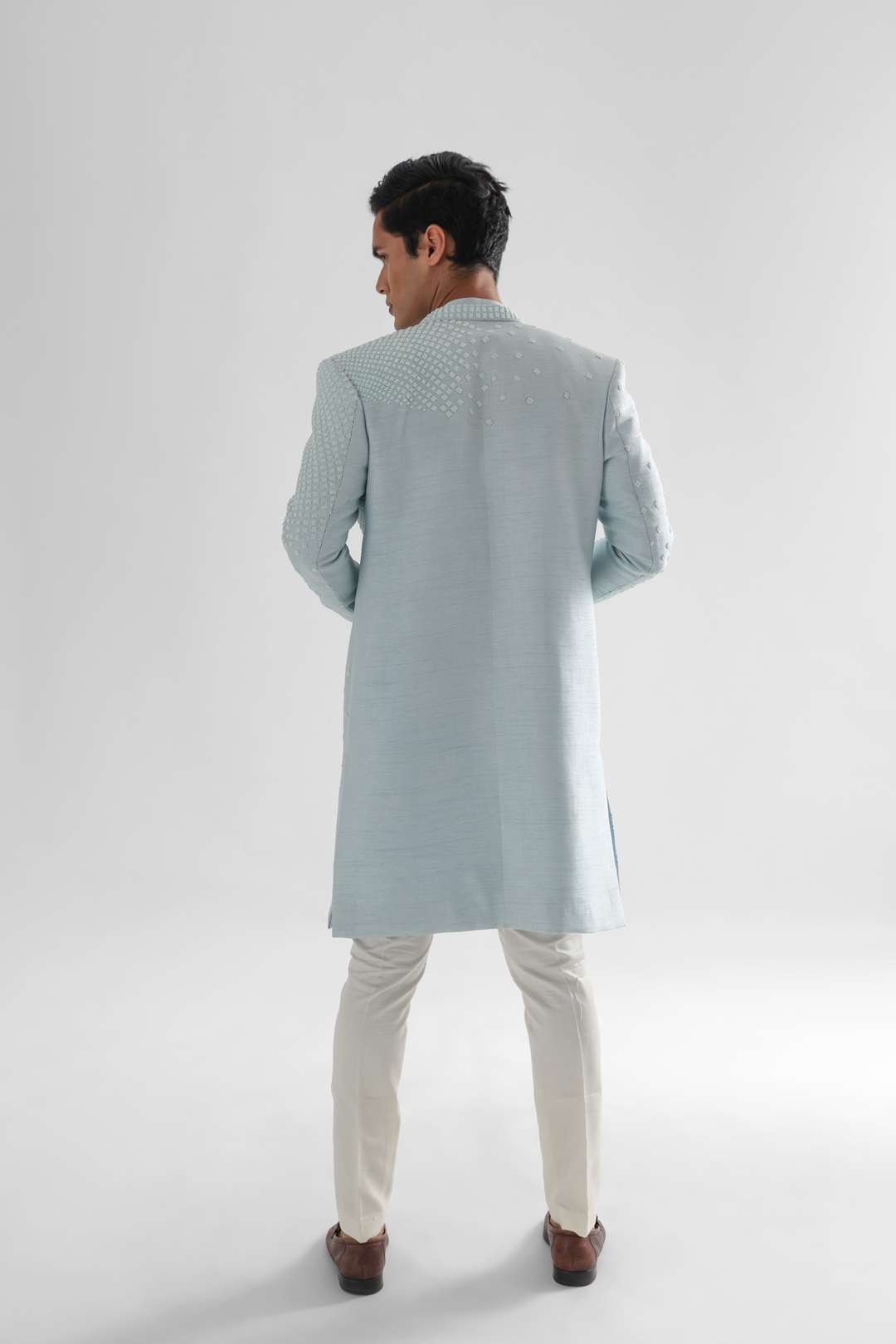 Daydream Pastel Blue Open Achkan