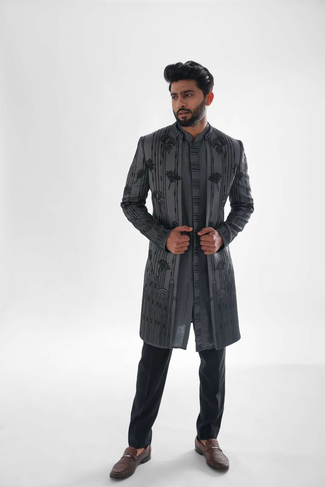 Spruce Grey Grey Open Achkan