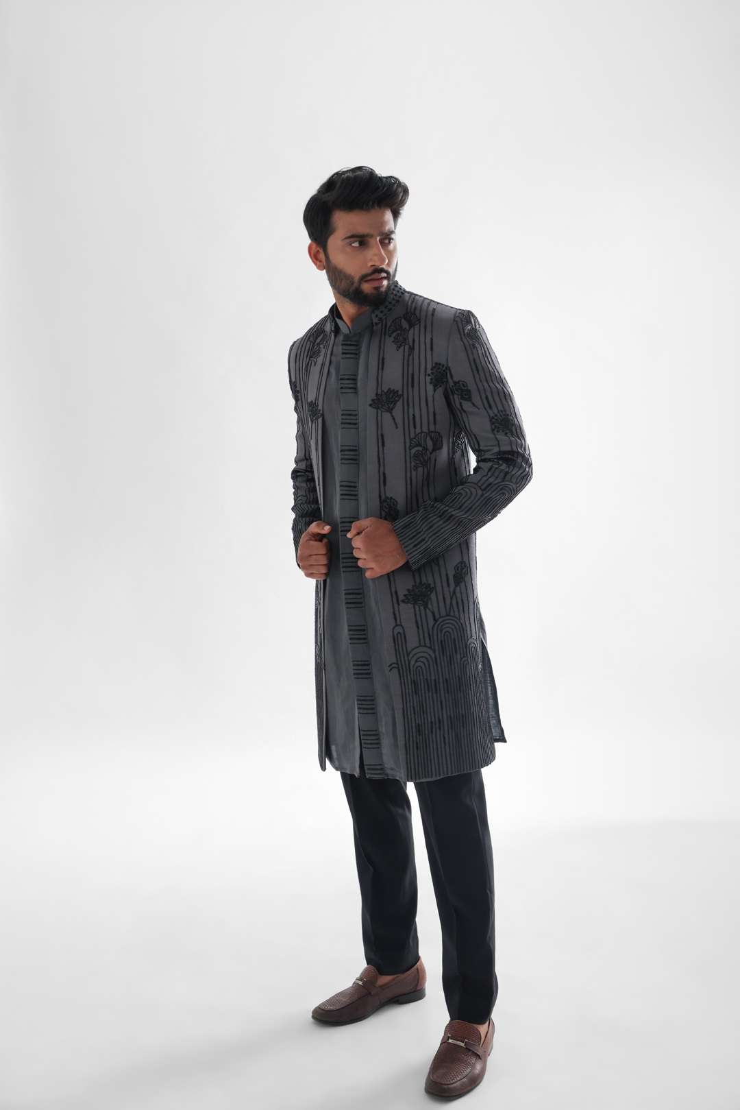 Spruce Grey Grey Open Achkan