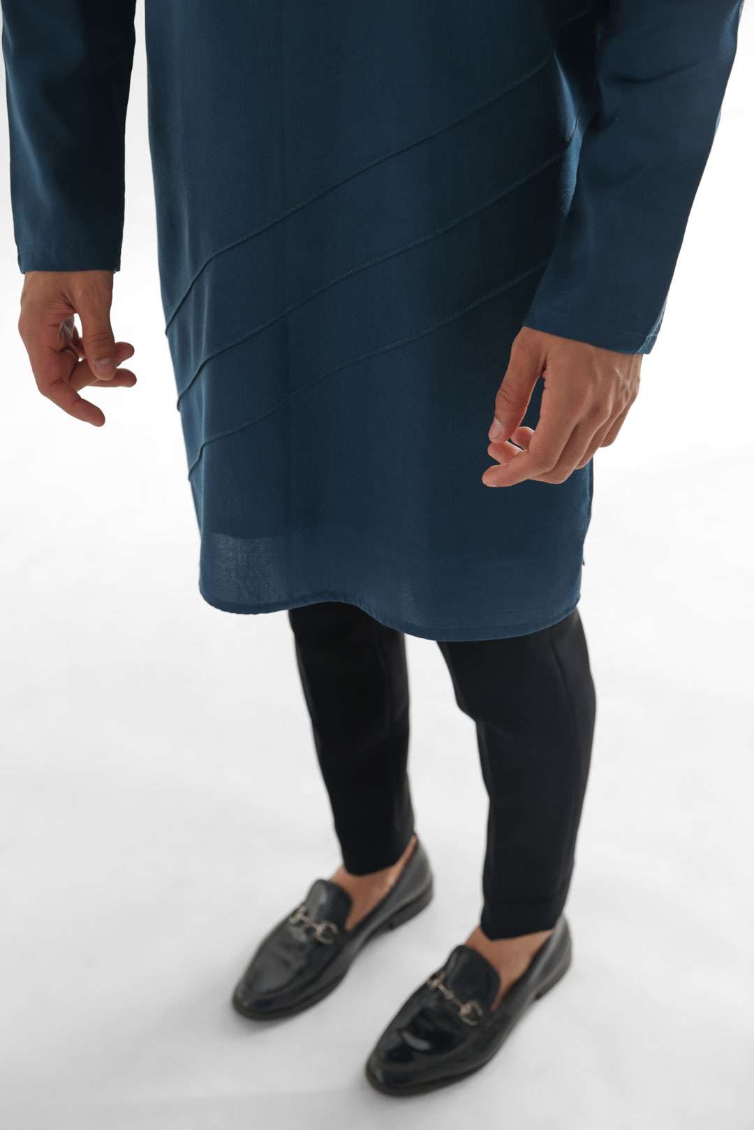 Douse Teal Blue Short Kurta