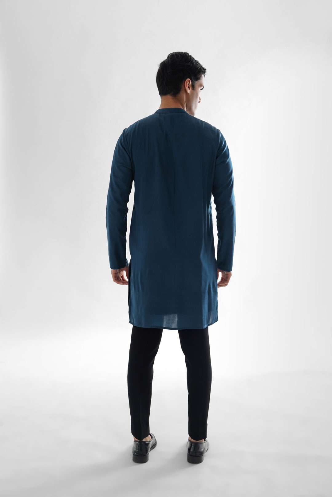 Douse Teal Blue Short Kurta