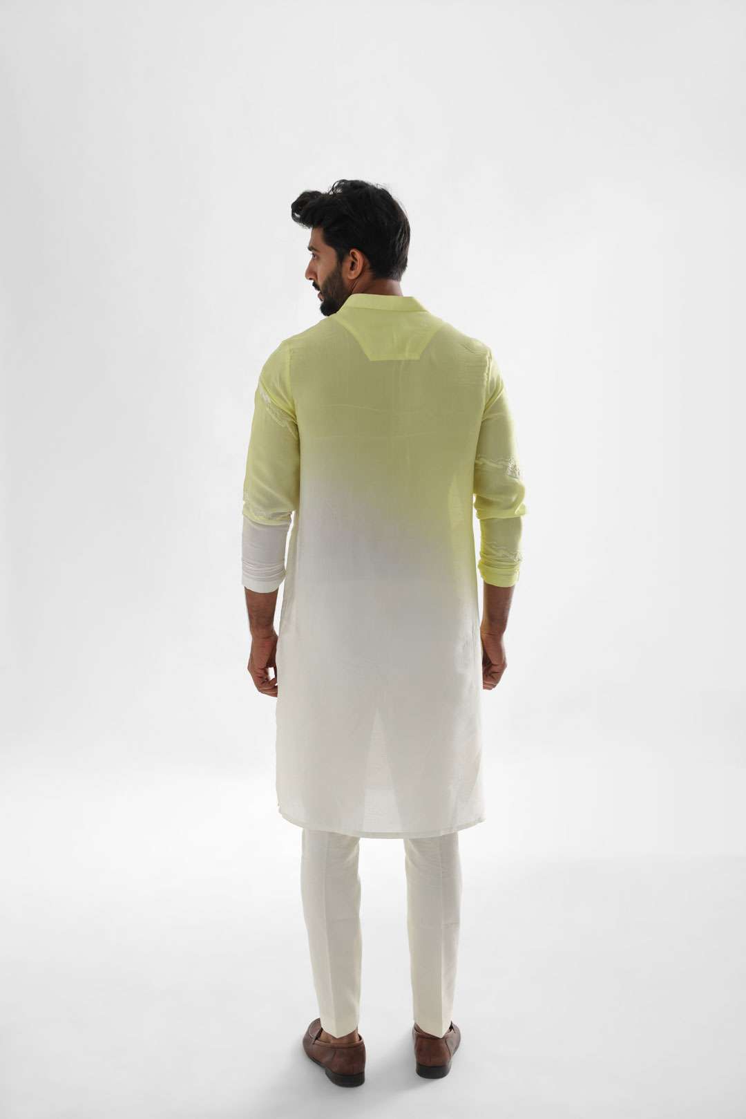Aurora Shaded Yellow Cream Kurta