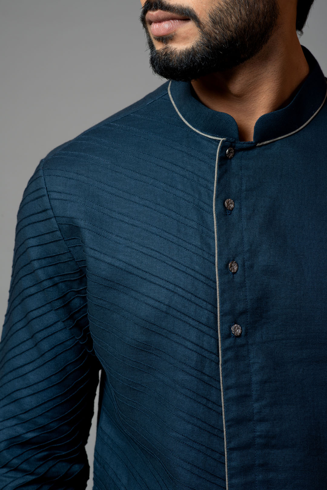 Pintucks kurta with pant pajama