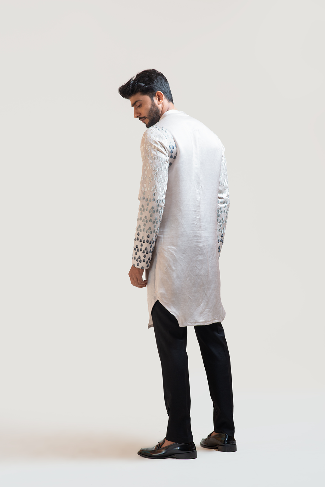 Grey Gradient Embroiderd kurta Set